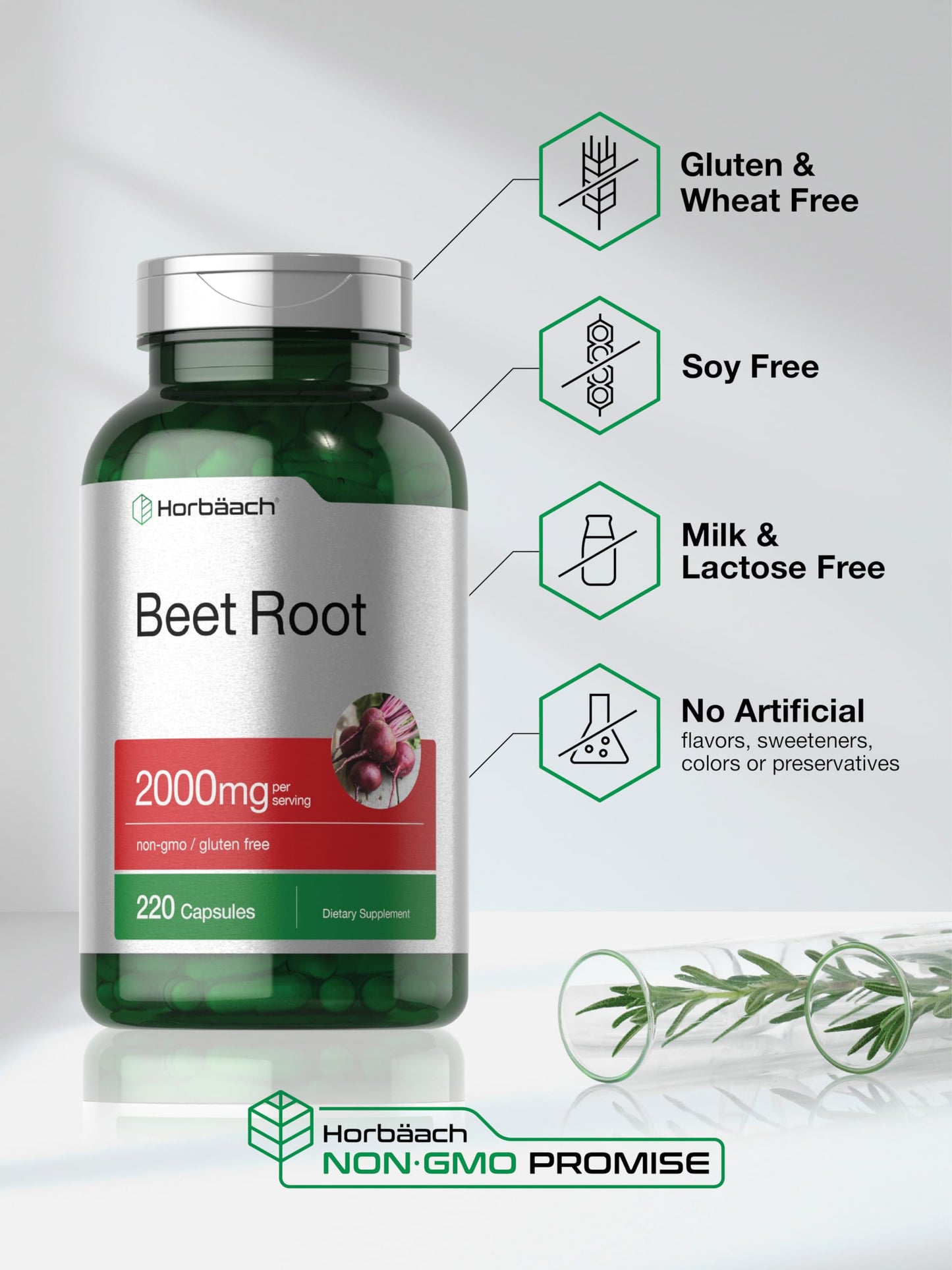 Horbäach Beet Root Powder Capsules 220 Count