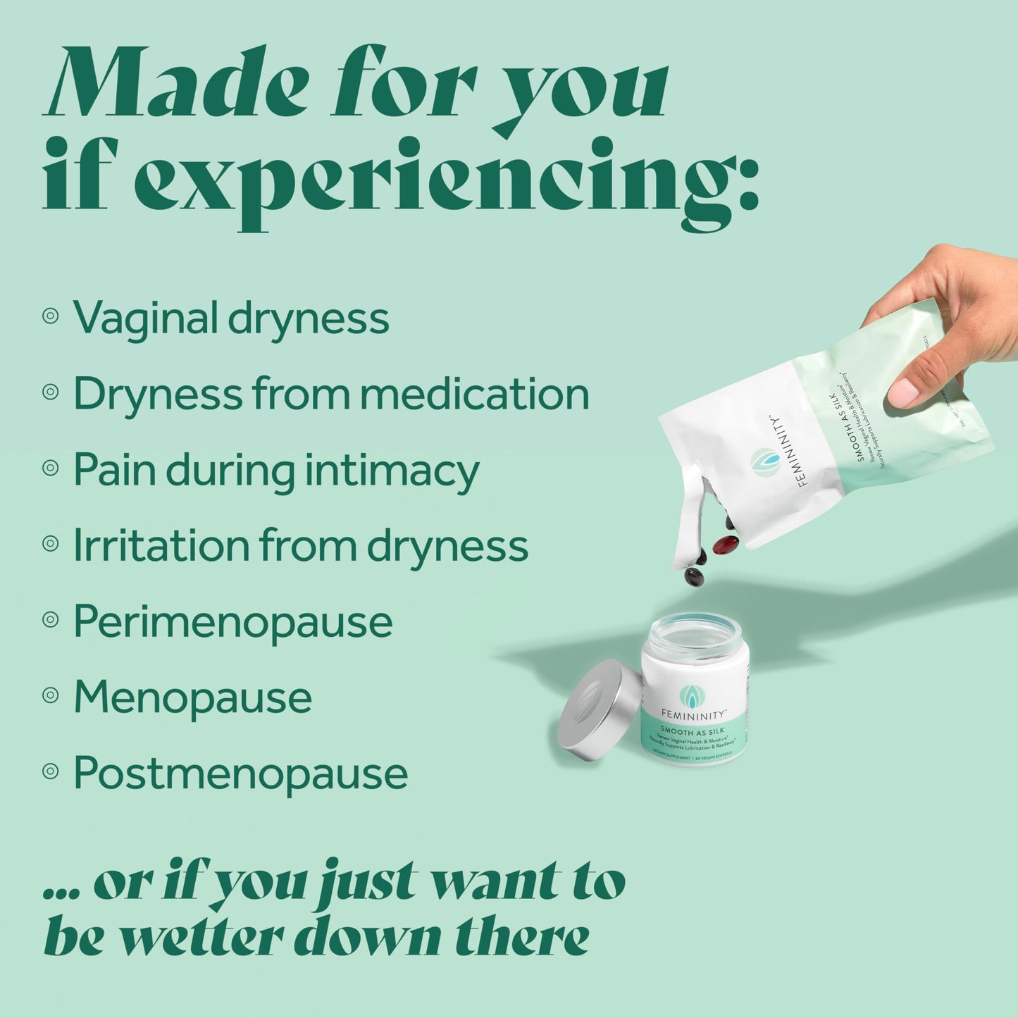 Femininity Smooth as Silk 30-Day Refill for Vaginal Dryness Capsules 60