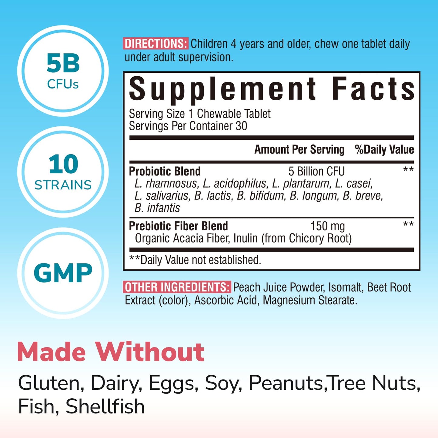 Vitalibre Kids Probiotics Capsule, 5 Billion CFU, 30 Count