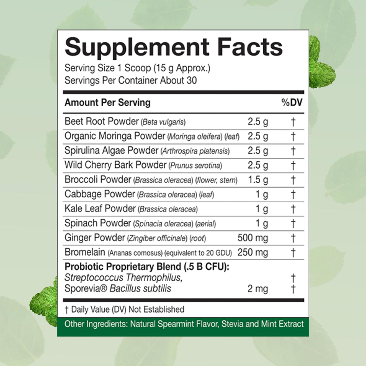 People's Chemist The Essential Greens Organic Moringa, Spirulina, Beetroot, and Probiotics Powder 16 Ounces