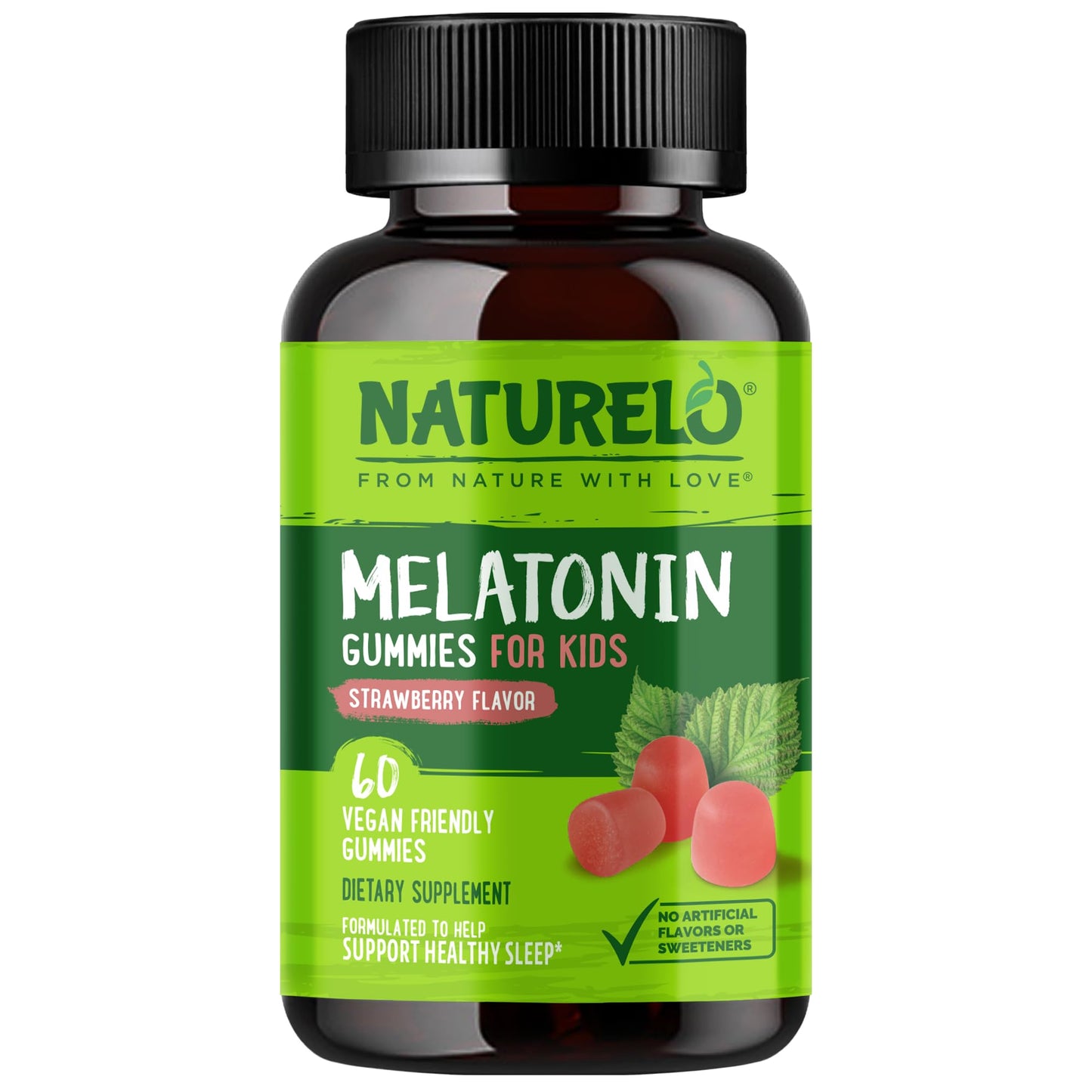 NATURELO Melatonin Gummies for Kids Gummy, 60 Count