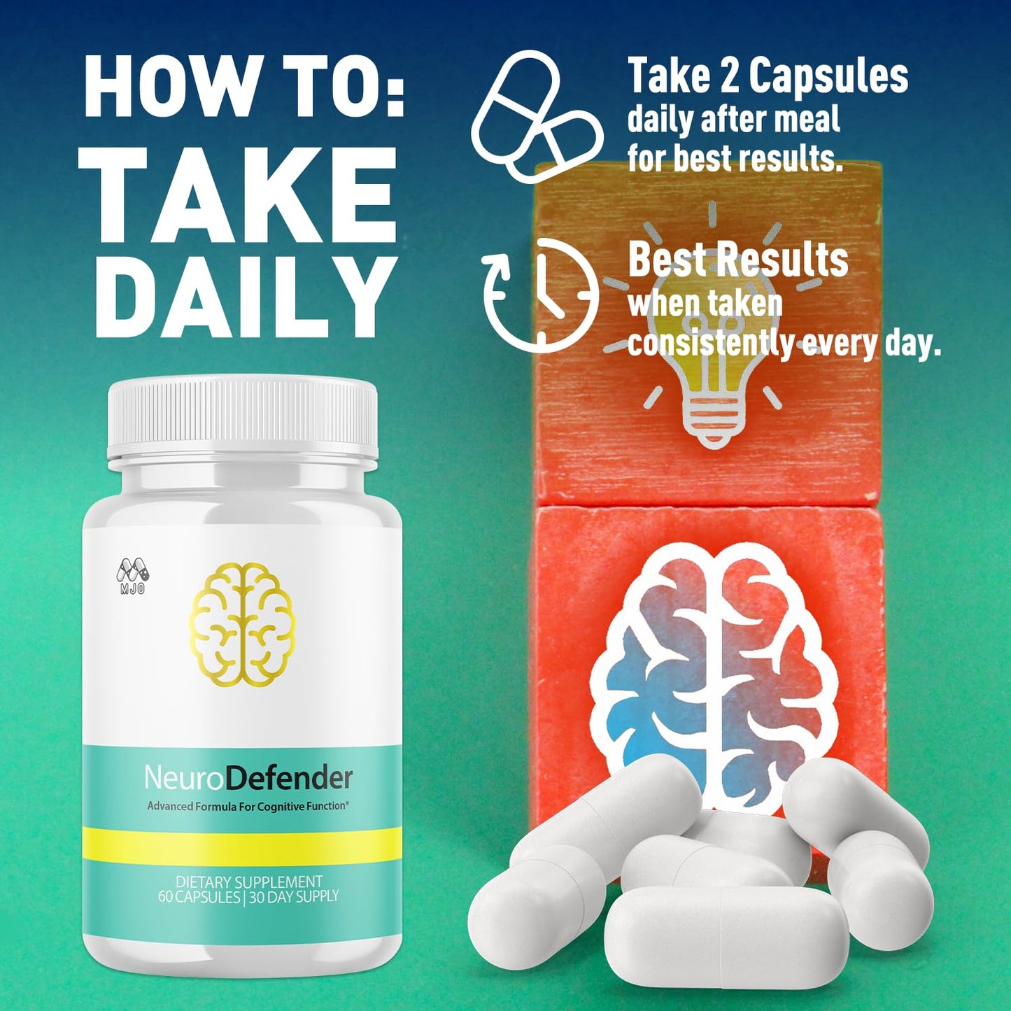 MJO NeuroDefender Capsules, 120 Capsules