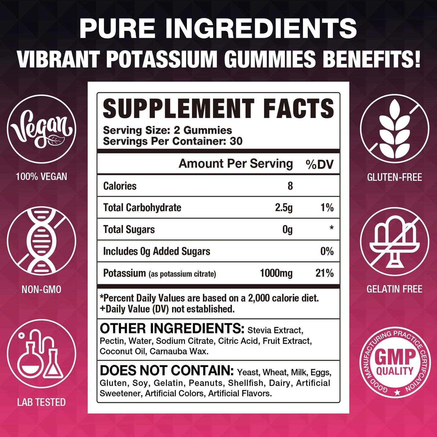 VAJYKEWJY Potassium Citrate Gummies 2-Pack 120-Count