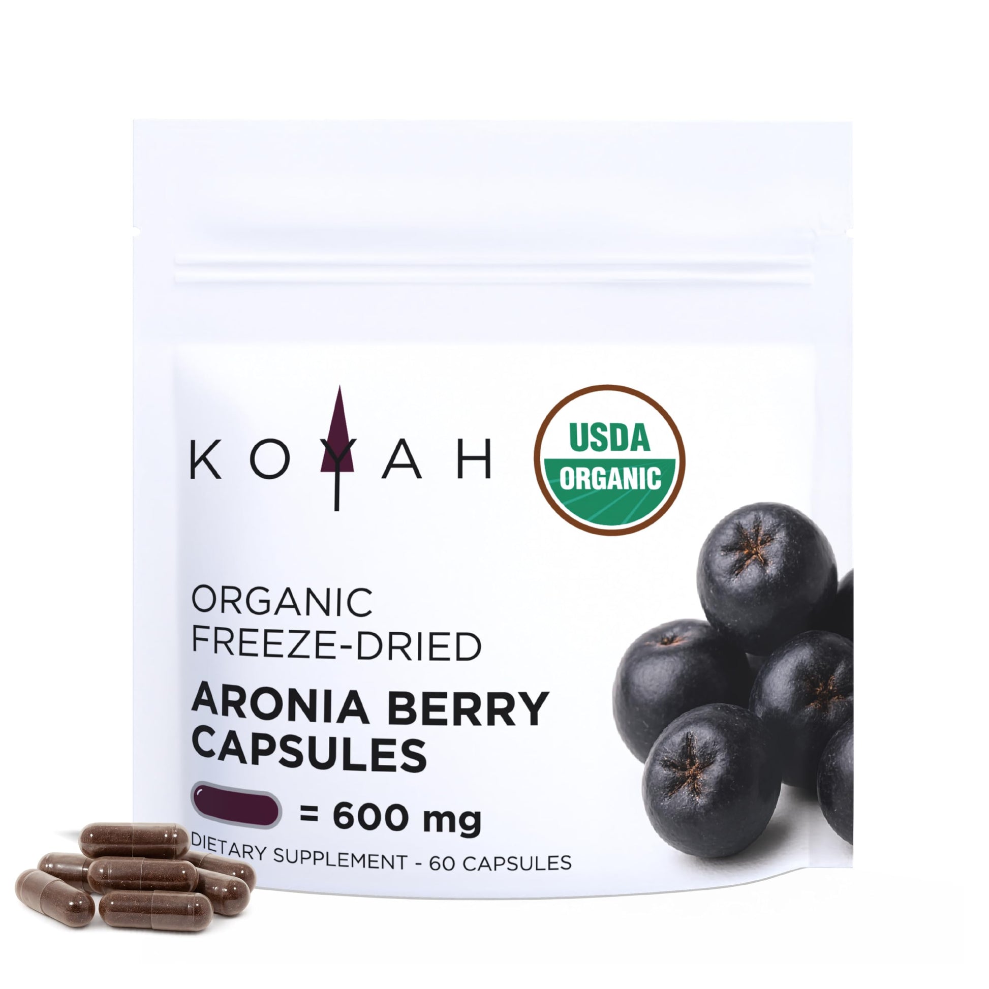KOYAH Organic Aronia Capsules Capsule, 60 Count