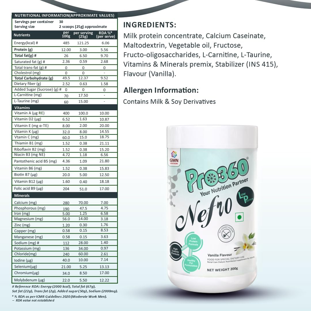 Generic Nefro Lp (FKA Nephro Lp) Low Protein Non-Dialysis Care Supplement Powder, 1 Count