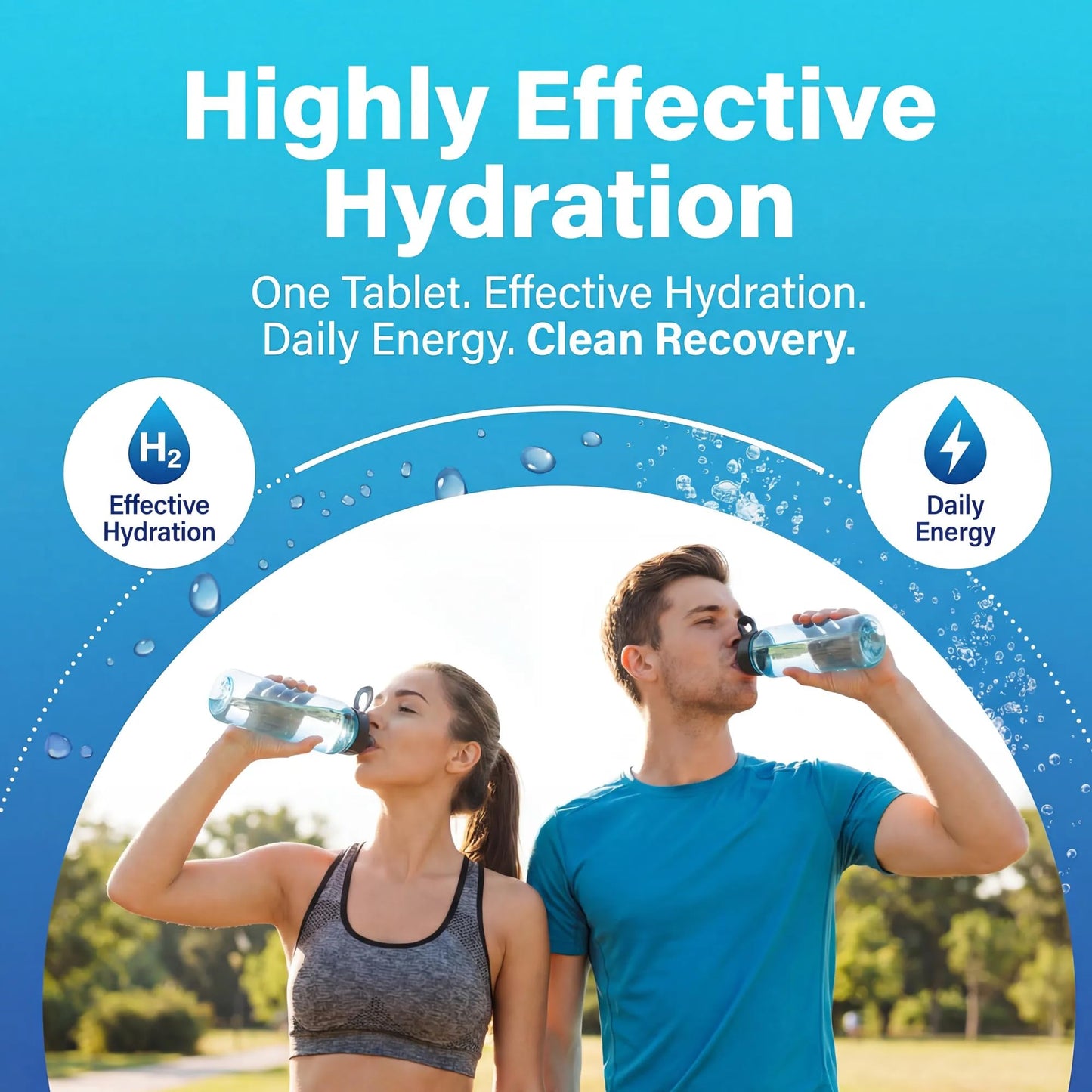 Hekeauo Hydrogen Water Tablets with Magnesium 12PPM H2 Molecular Hydrogen Tablets for Drinking Water, 60 Tablets