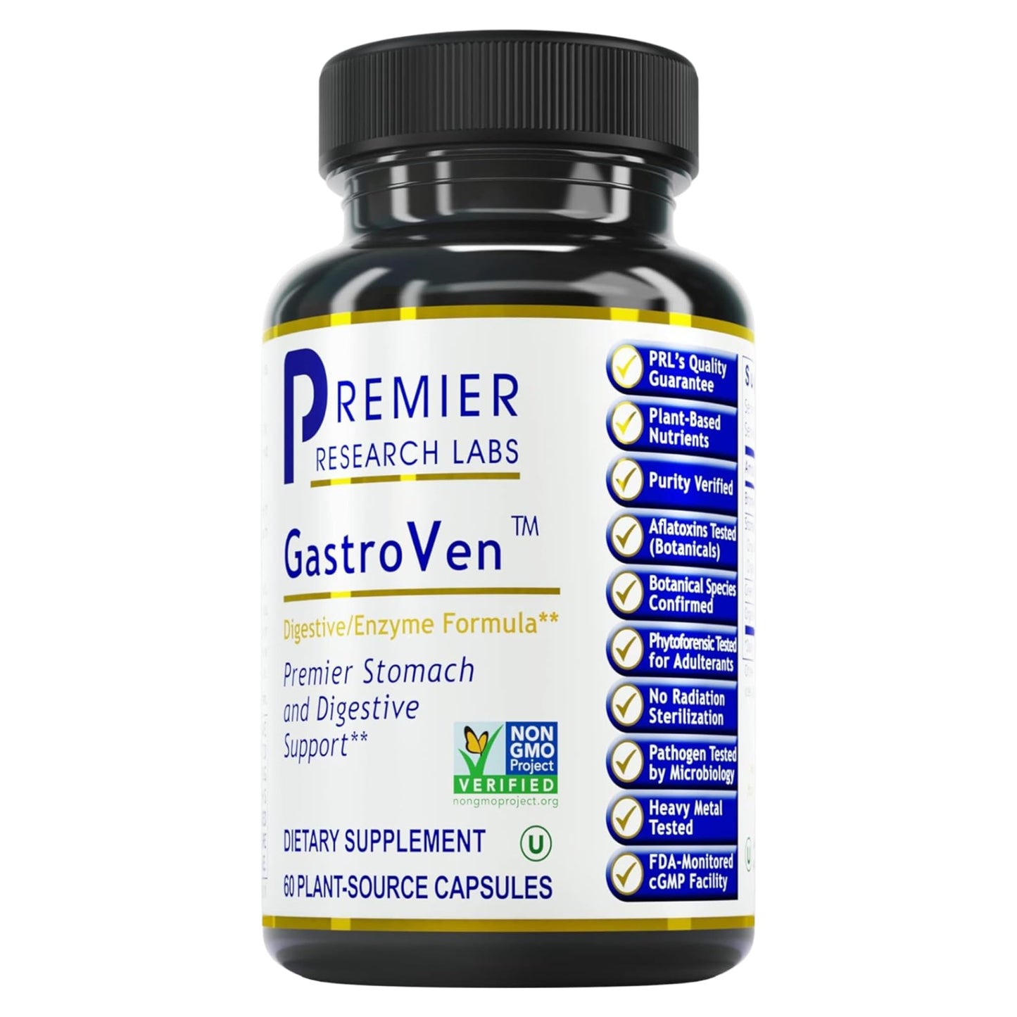 Premier Research Labs GastroVen - Digestive Enzymes for Women & Men, Digestive Health Supplement, Supports Healthy Gut Microbiome w/Bromelain, Ginger Capsule 60