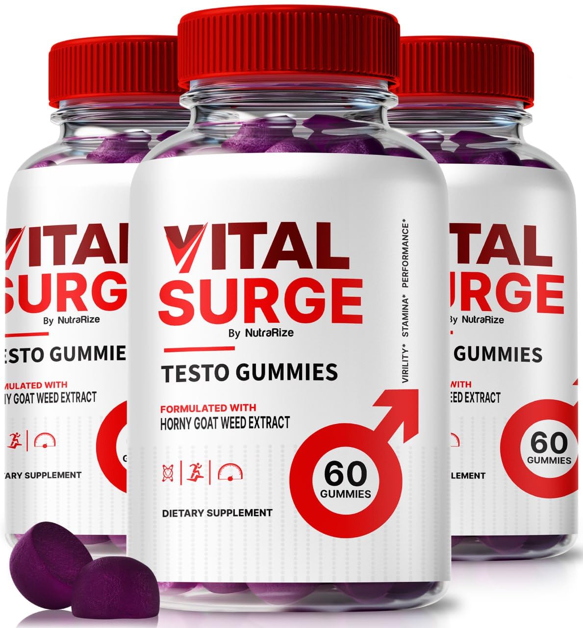 NutraRize Vital Surge Testo Gummies, 180 Gummies