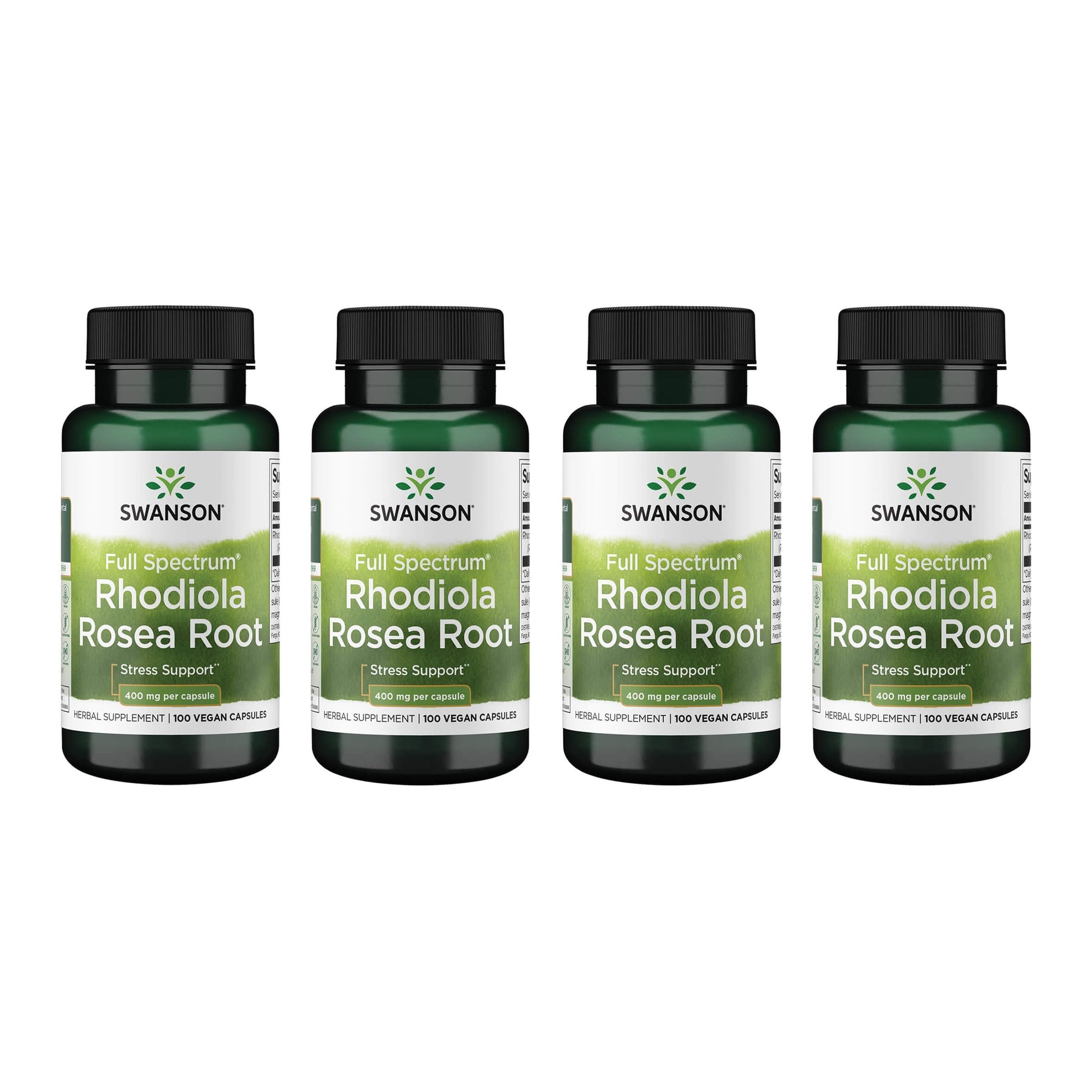 Swanson Rhodiola Rosea Capsule 400mg, 100 Count (Pack of 4)