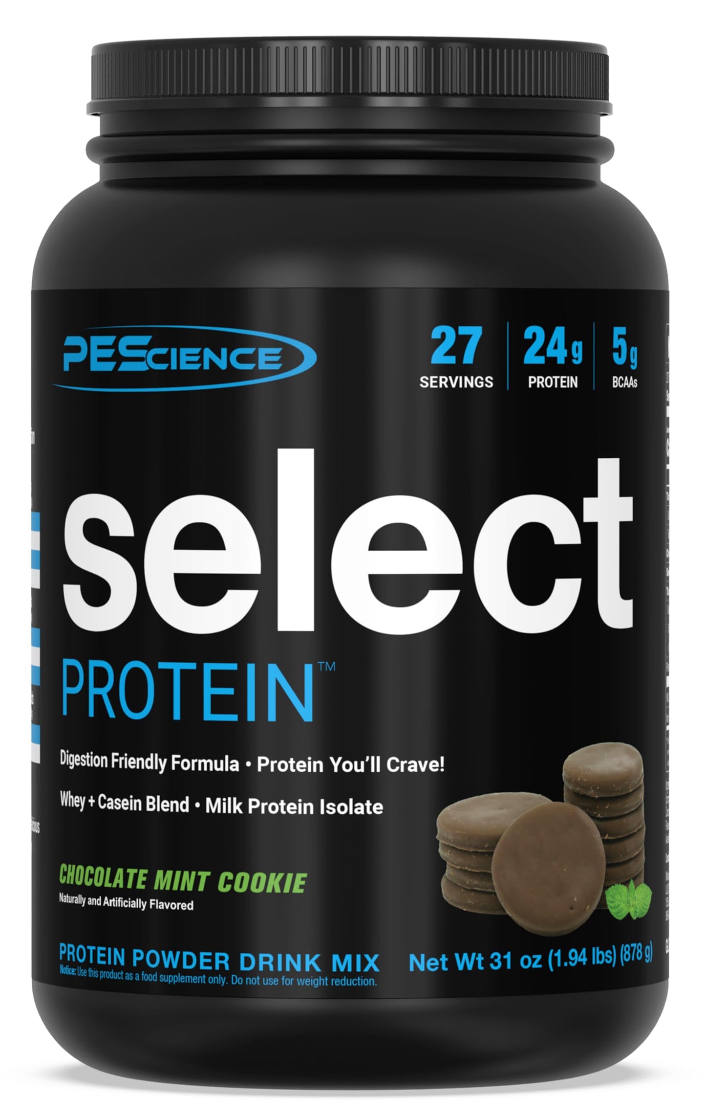 PEScience Select Protein Powder, Whey and Casein Blend, Powder, 27 Servings