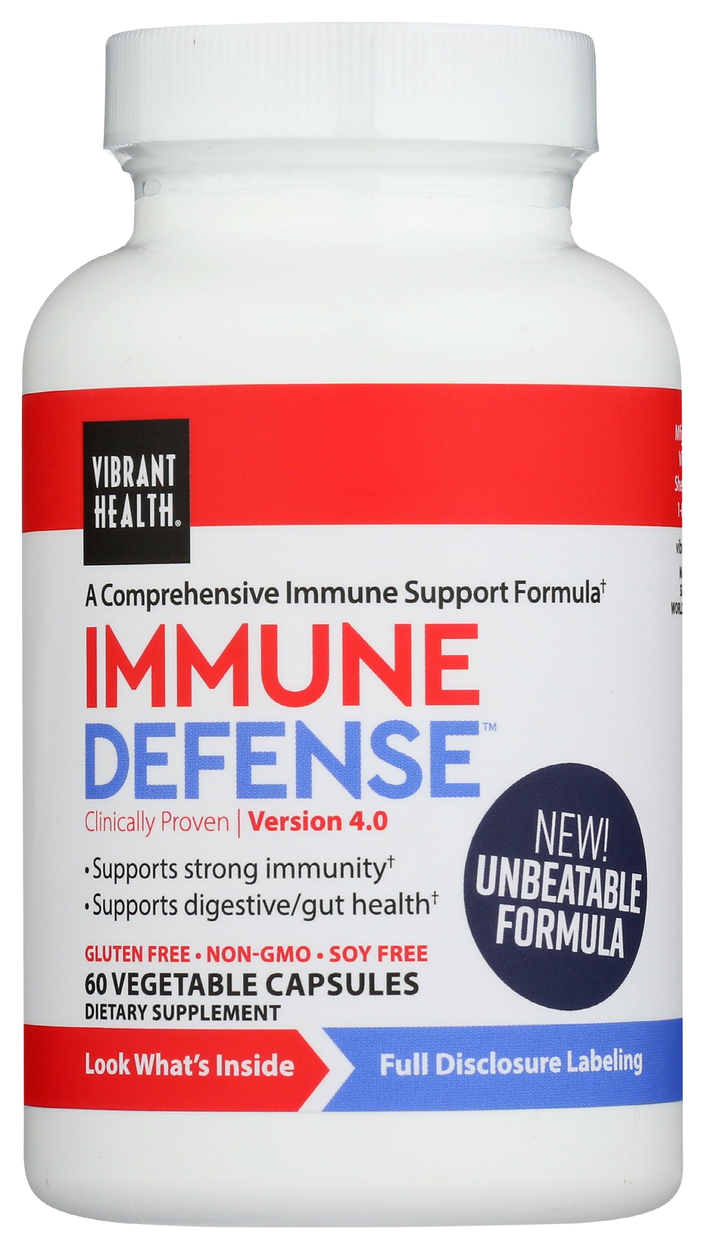 Vibrant Health Immune Defense, Natural Immune and Digestive Support 120 Capsules