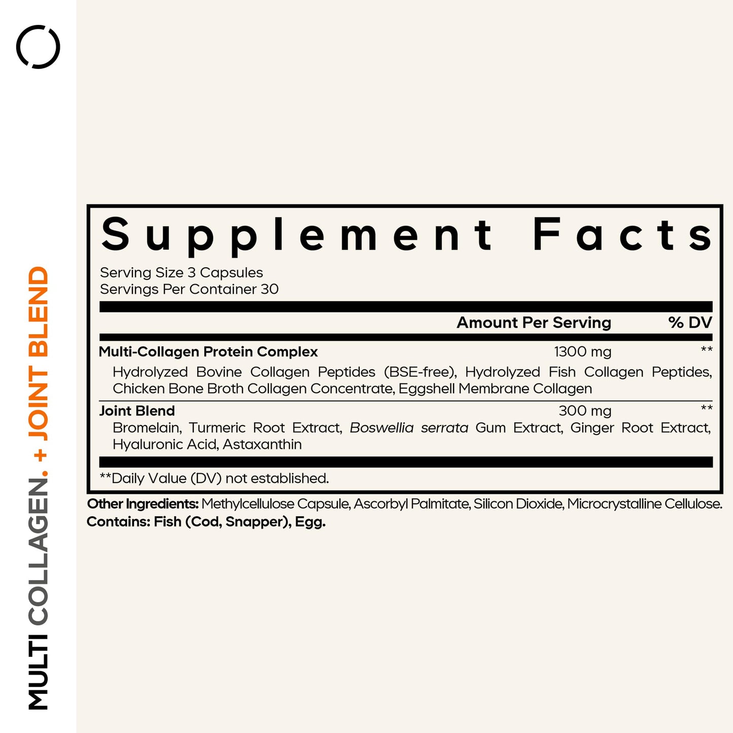 Codeage Multi Collagen Protein + Joint Blend Supplement, Hyaluronic Acid, Bromelain, Turmeric, Ginger, Boswellia, Astaxanthin - Hydrolyzed Bovine Collagen - 5 Collagen Types - Non-GMO - 90 Capsules