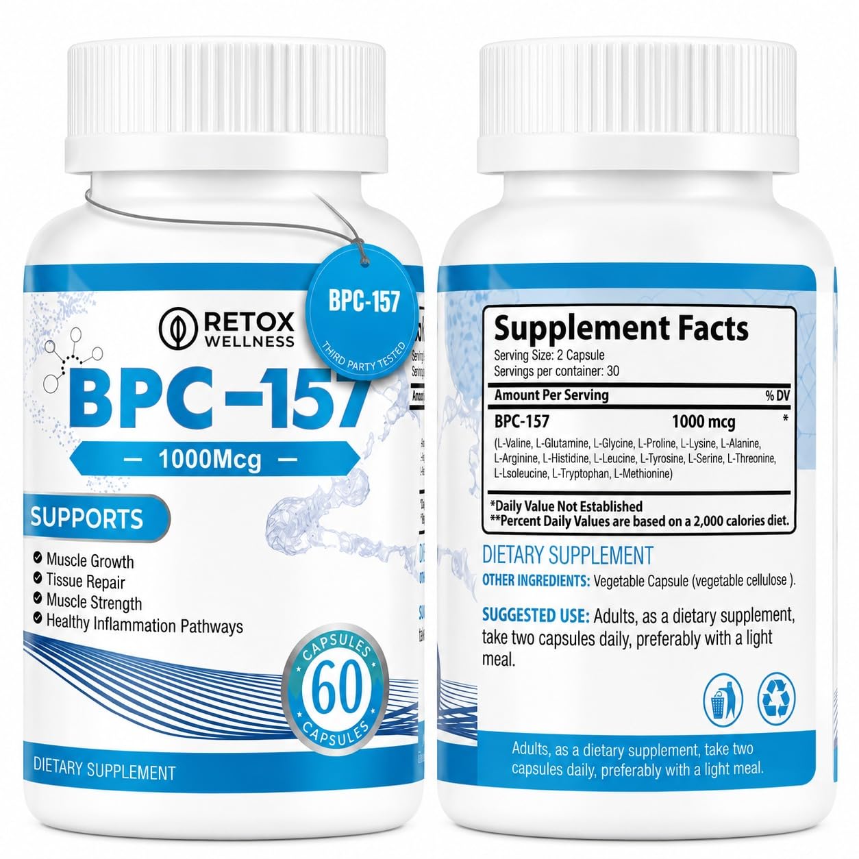 Retox Wellness BPC-157 1000mcg, 60 Capsules