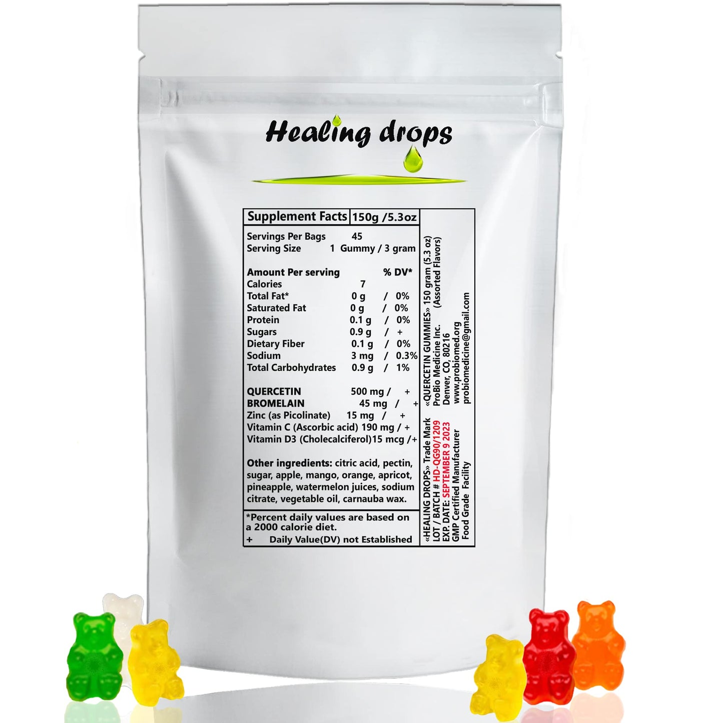Healing Drops Quercetin with Bromelain Tablets, 50 Tablets