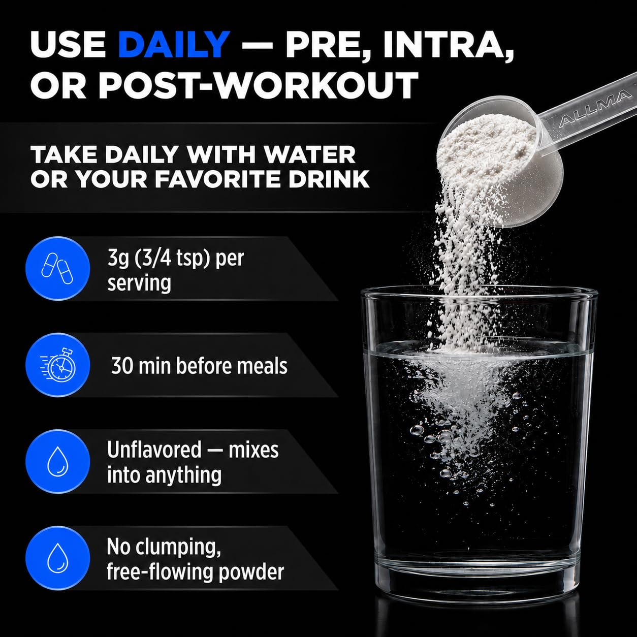 ALLMAX Taurine Powder, Unflavored, 14.11 oz