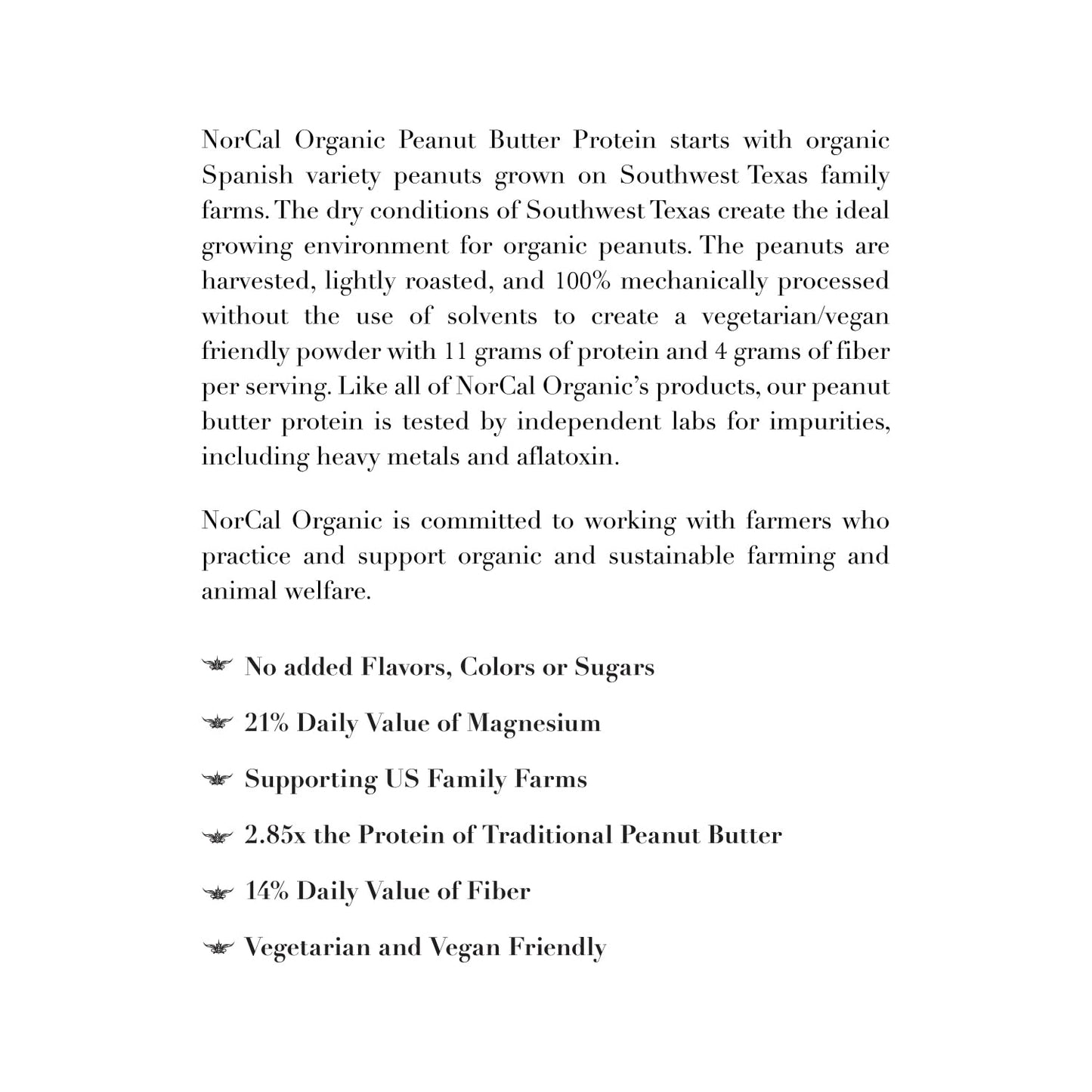 NorCal Organic Peanut Butter Protein Powder 32 Servings