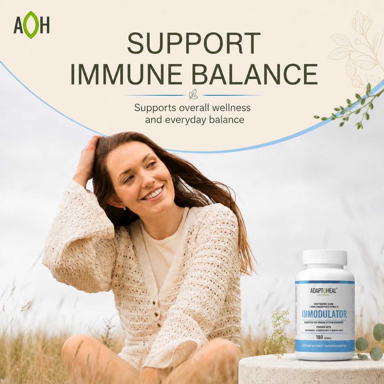ADAPTOHEAL Immodulator Adrenal Support Supplements 180 Capsules