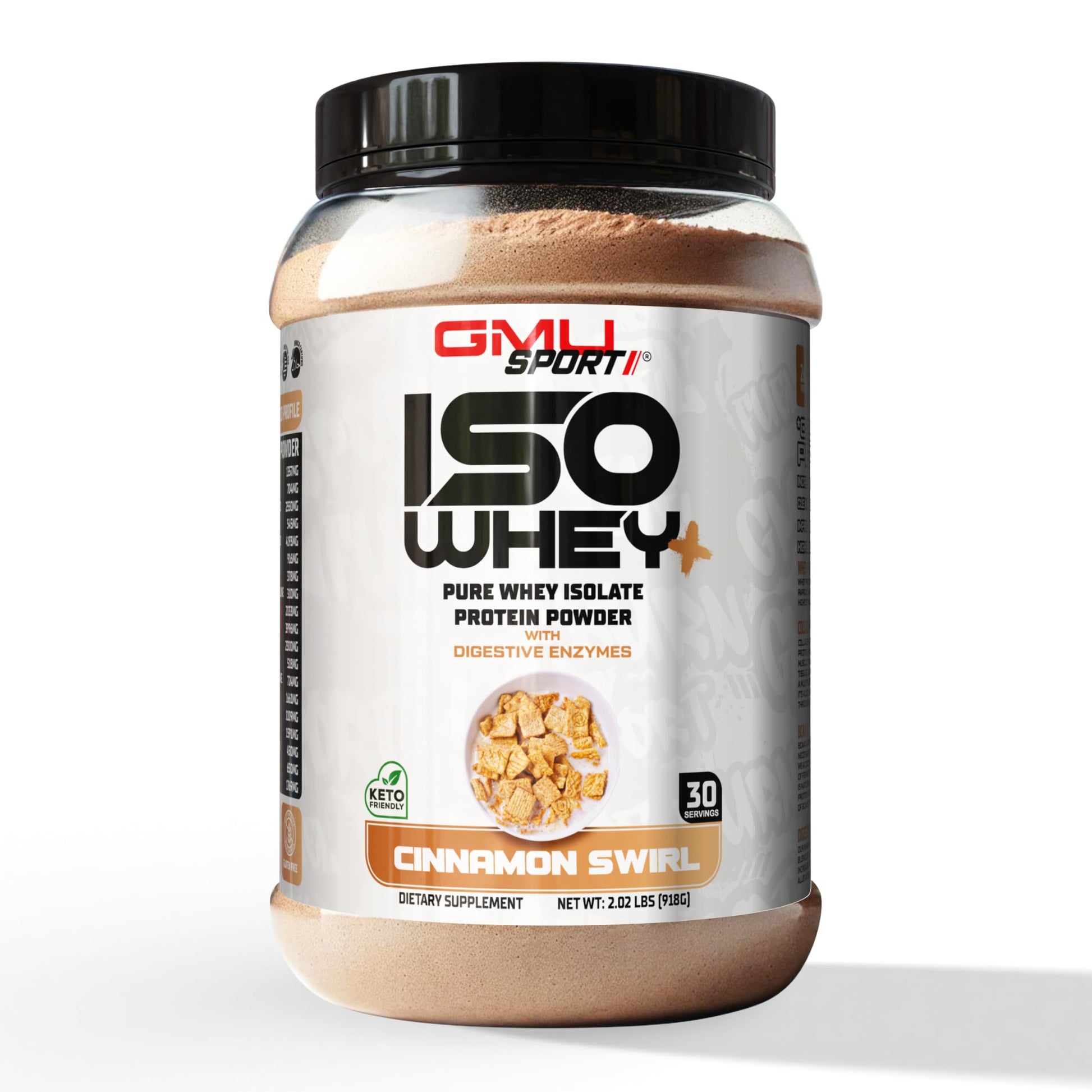 GMU SPORT 100% Whey Protein Isolate Powder, 32 Servings