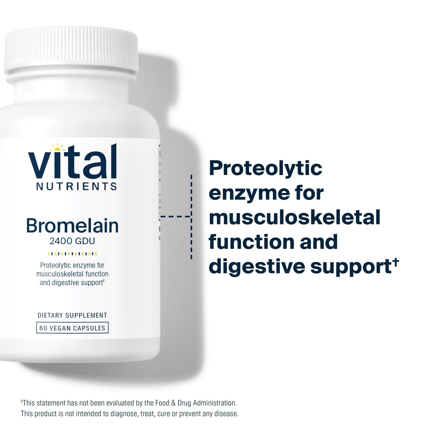 Vital Nutrients Bromelain 2400 GDU Capsules, 60 Count