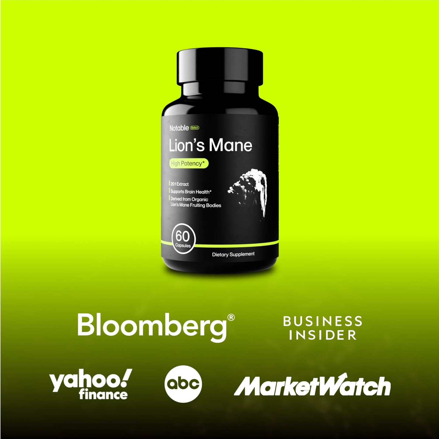 Notable Lion's Mane Mushroom Supplement Capsule, 1 Count