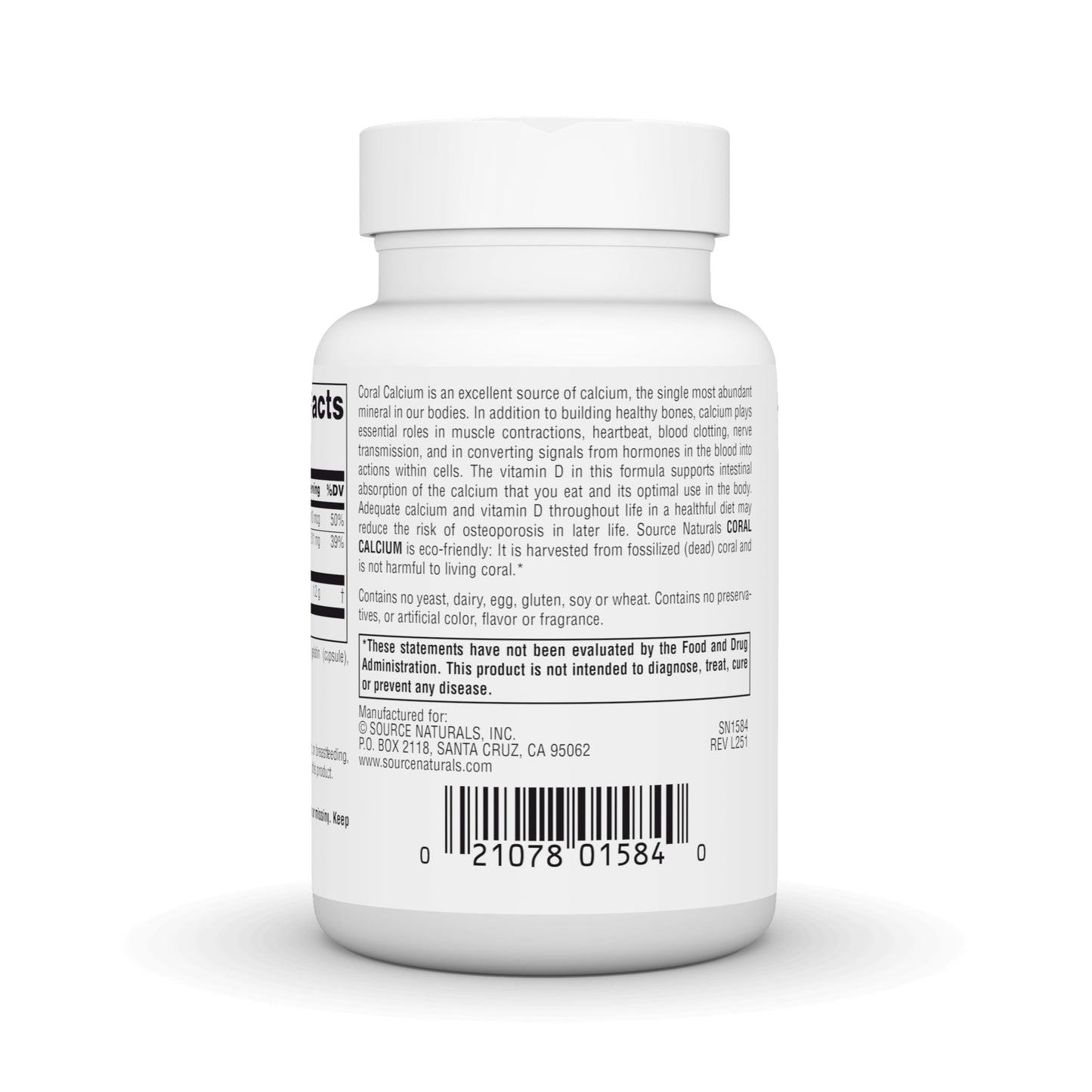 Source Naturals Coral Calcium Capsule, 60 Capsules