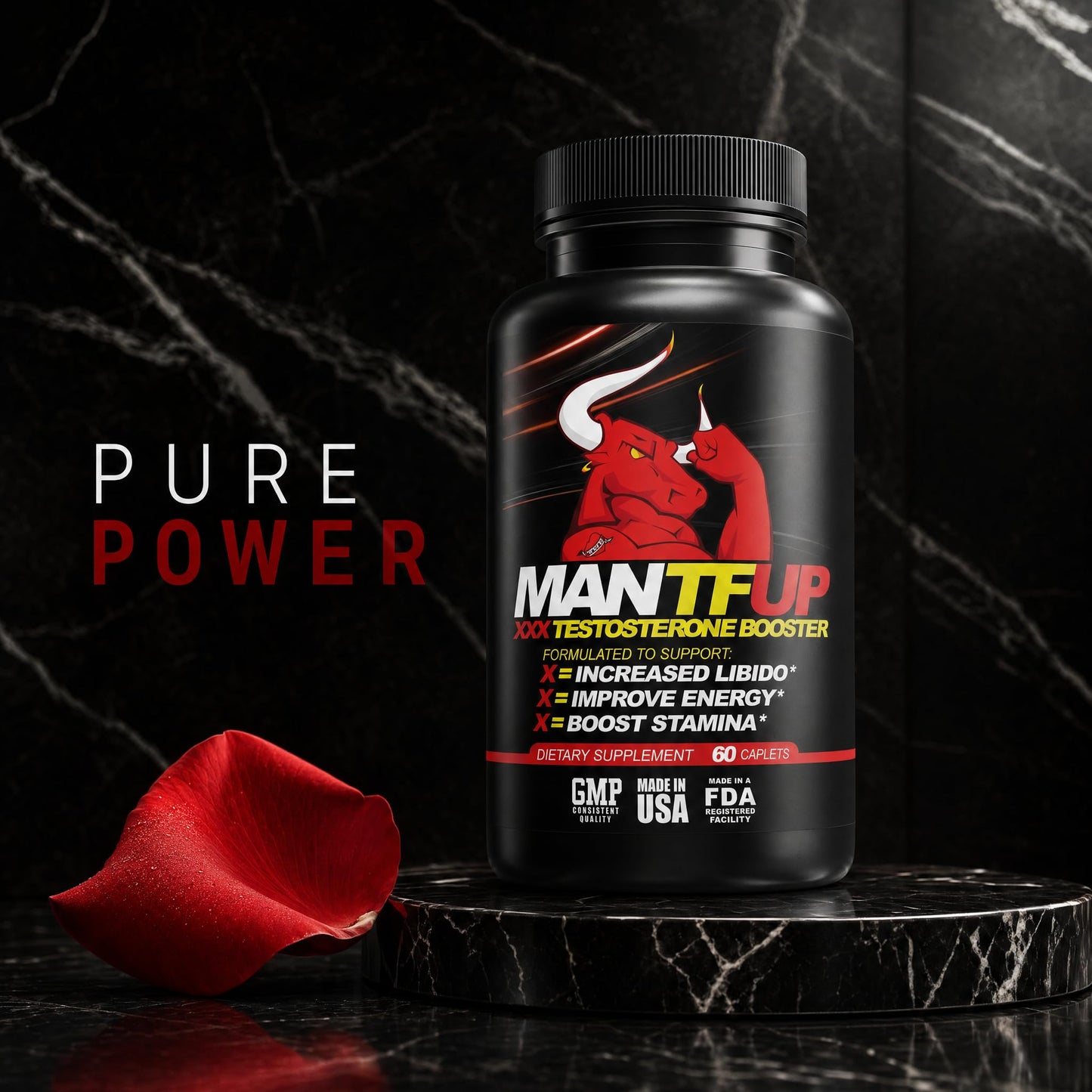 MANTFUP Vitality Enhancer for Men Testosterone Booster 60 Capsules