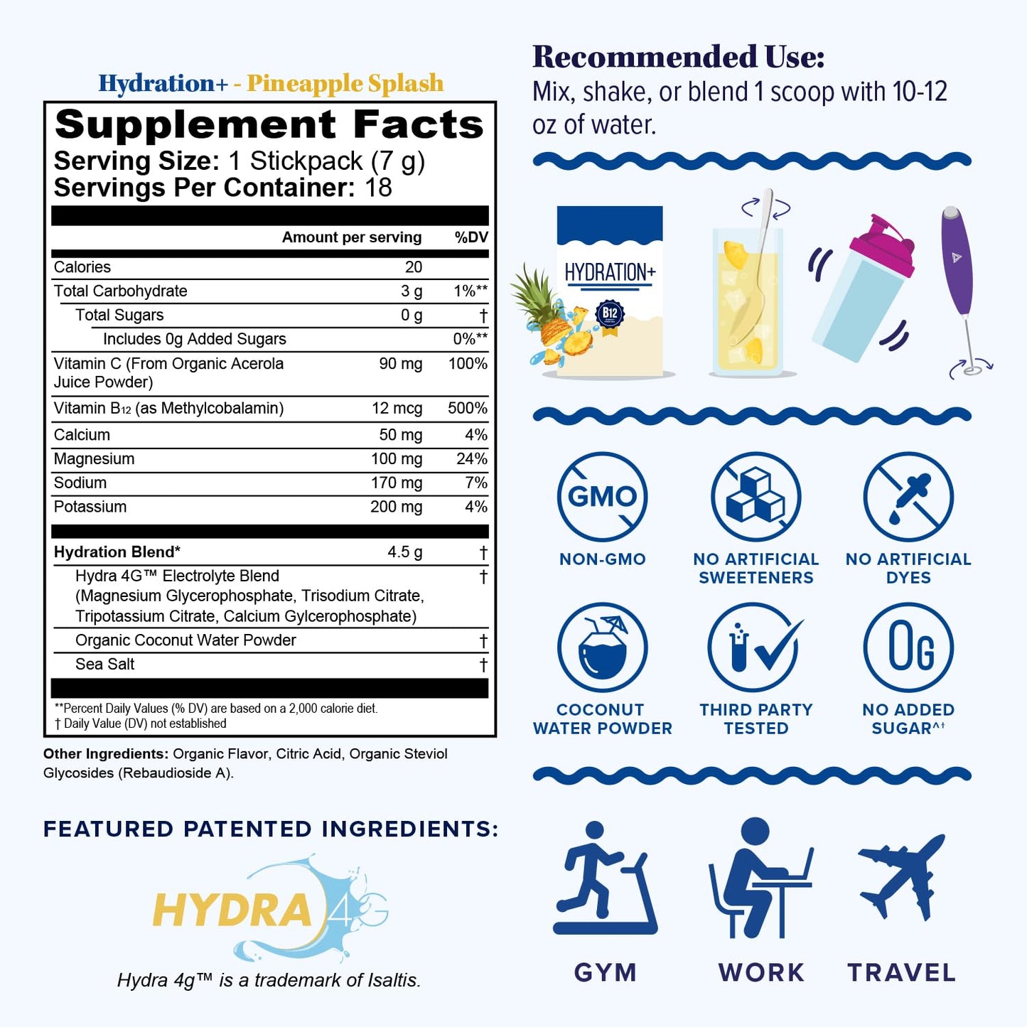 Vitauthority Hydration Electrolyte Powder Packets 4.4 Ounce