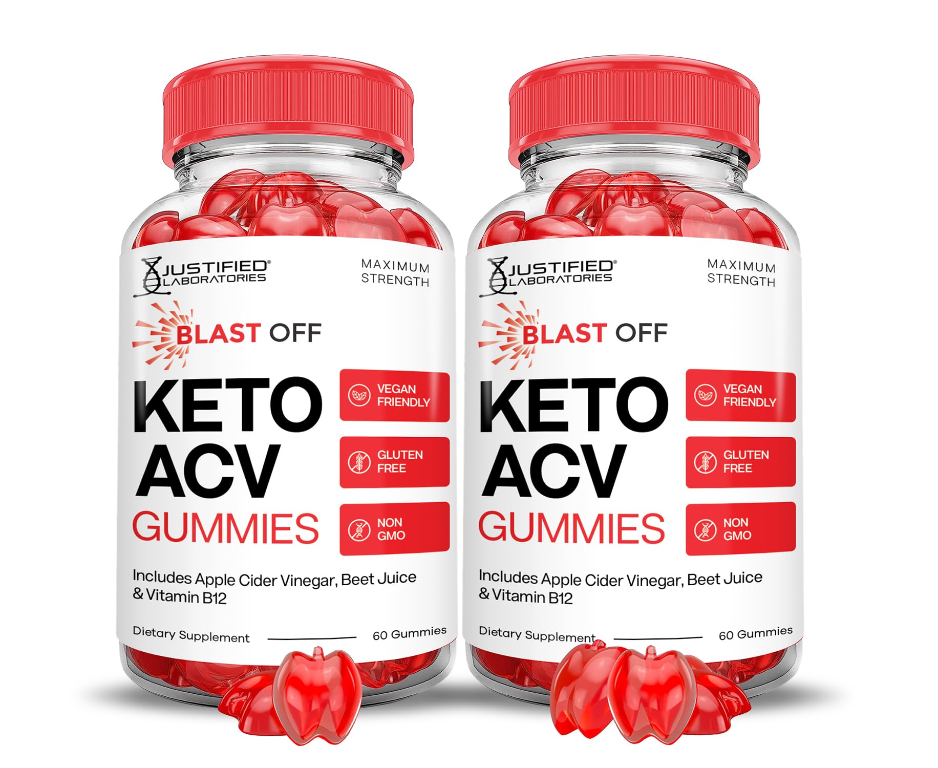 Justified Laboratories Blast Off Keto ACV Gummies Advanced Formula 1000MG, 120 Count