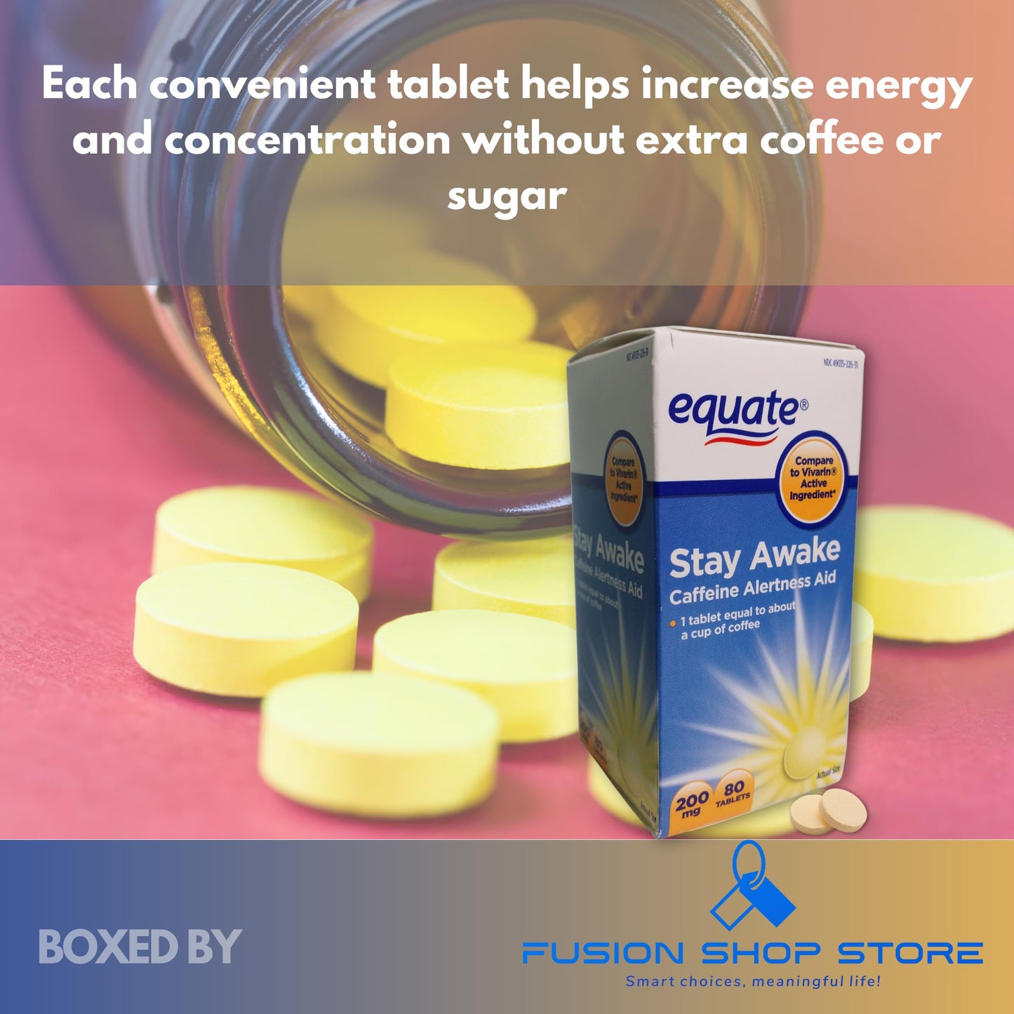 Fusion Shop Store Caffeine Stay Awake 200mg 80 Tablets