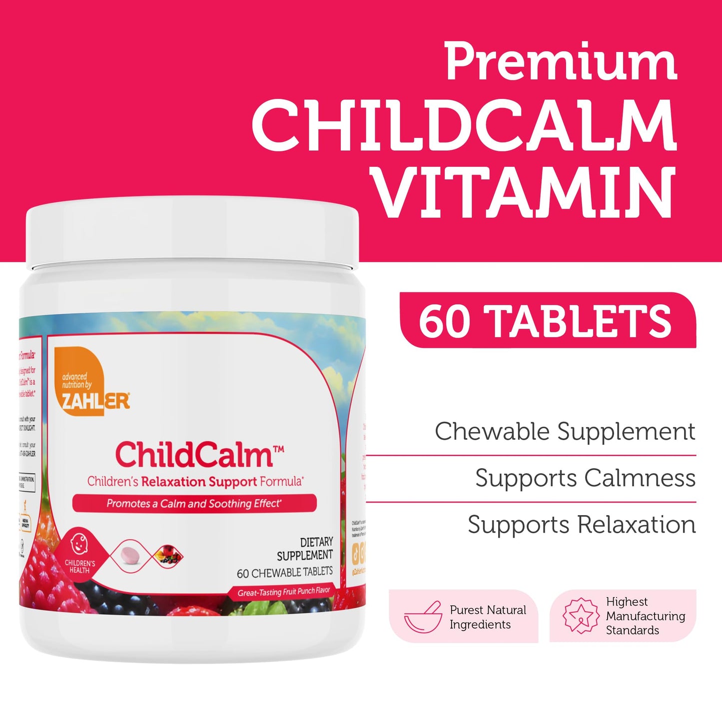 Zahler ChildCalm Magnesium for Kids Tablet, 60 Tablets