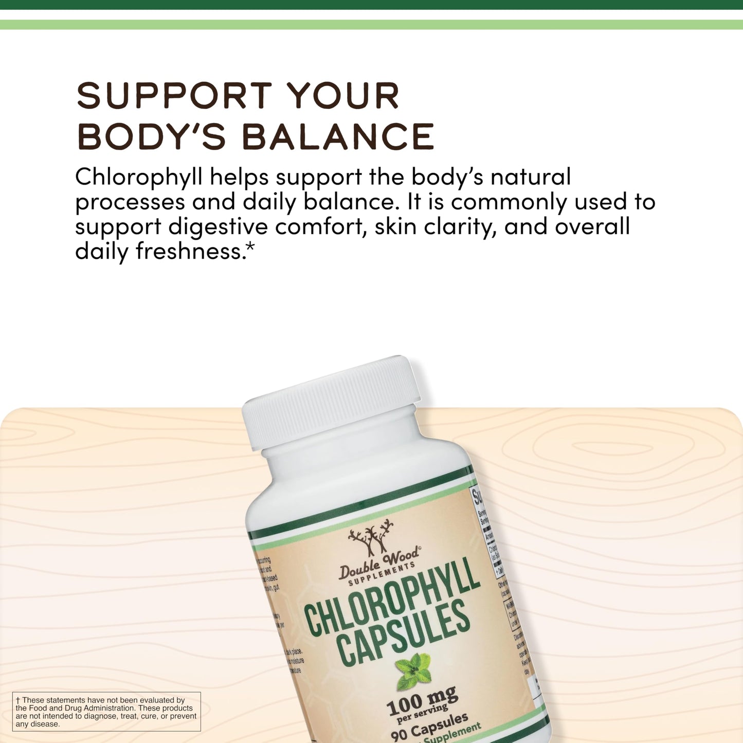 Double Wood Supplements Chlorophyll Capsules 90 Count