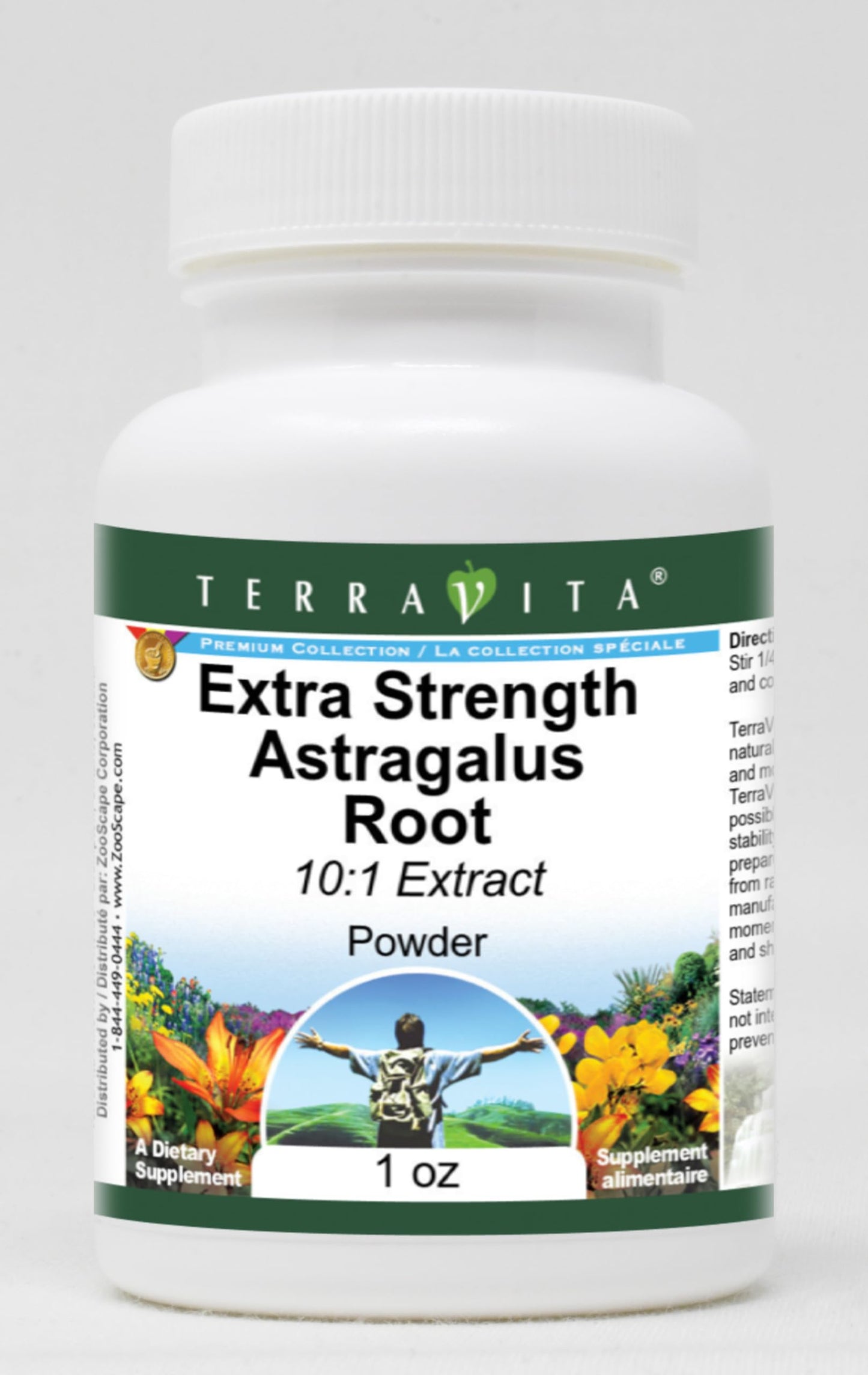 Terravita Extra Strength Astragalus Root 10:1 Extract Powder, 1 oz, 3 Pack