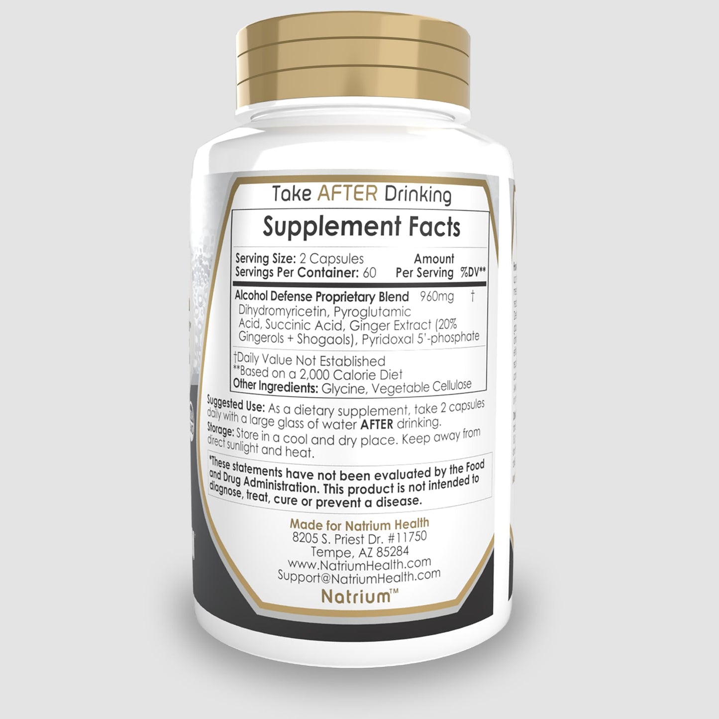 Natrium Health Alcohol Defense Capsules 10 Count