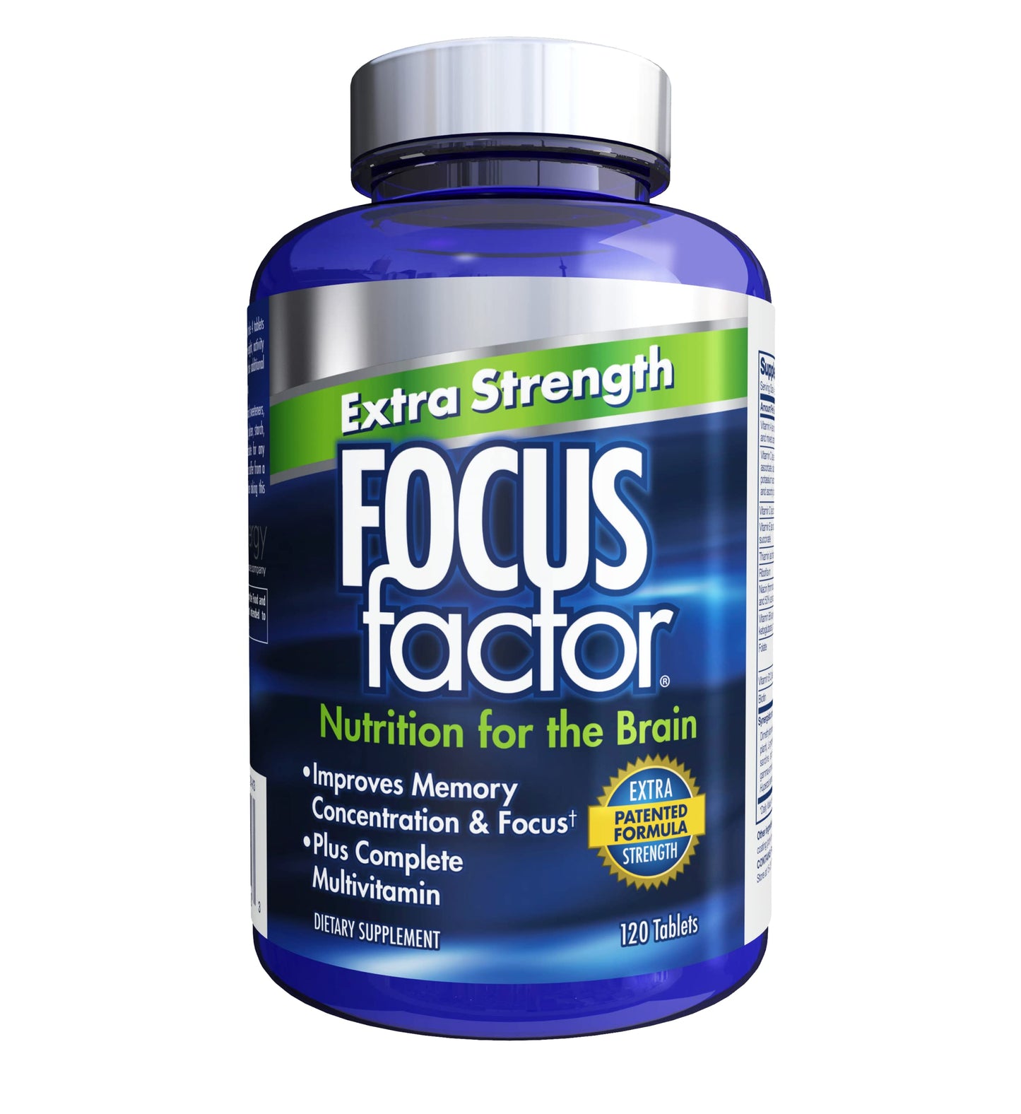 Focus Factor Adults Extra Strength Brain Health Supplement, 120 Tablets