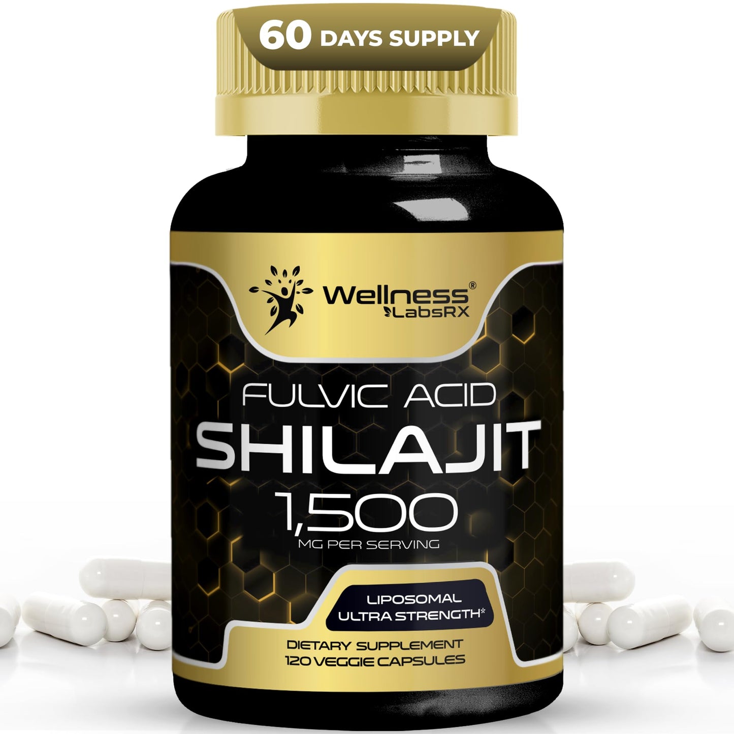 WELLNESS LABSRX Himalayan Shilajit Extract 1500mg per Serving Capsule, 240 Capsules