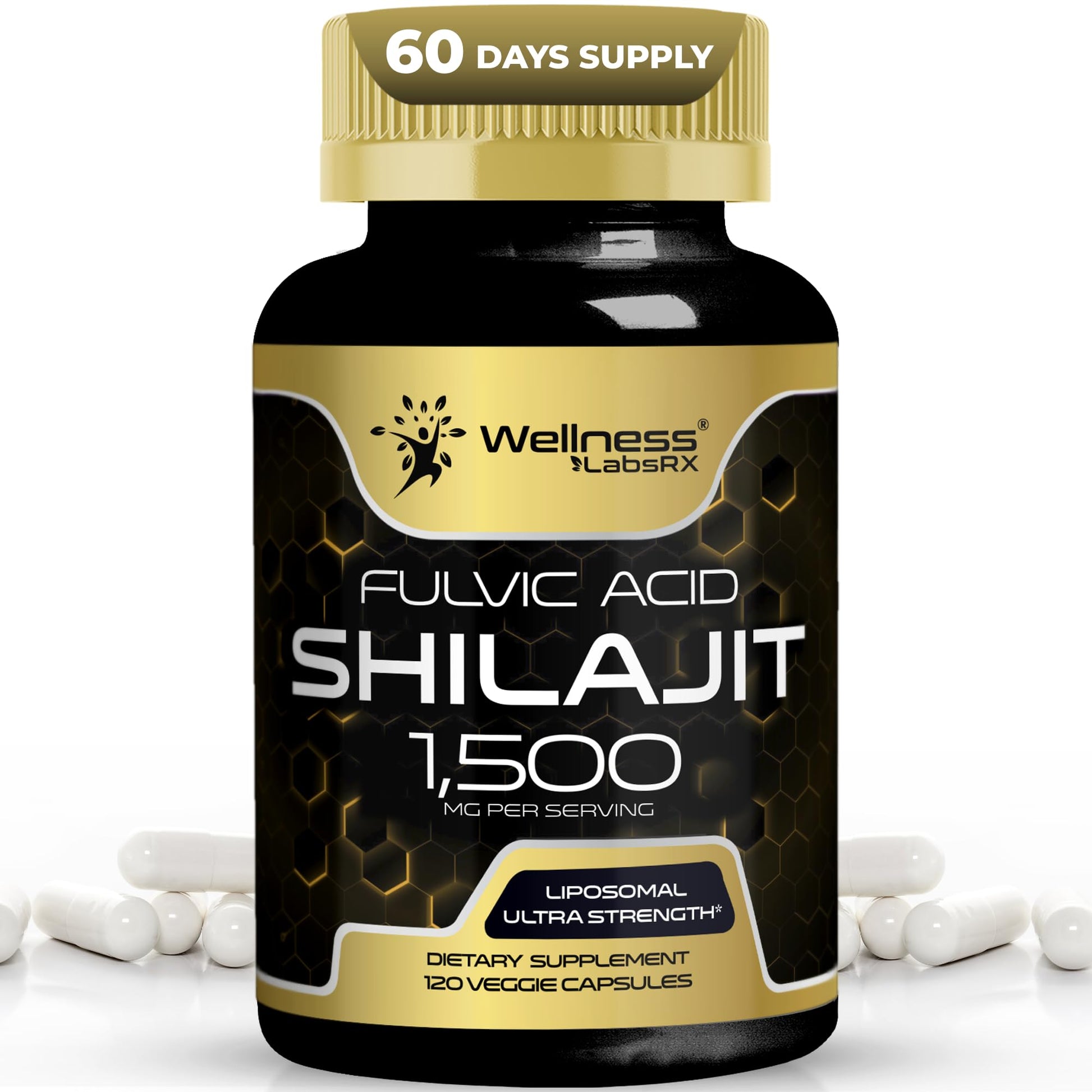 WELLNESS LABSRX Himalayan Shilajit Extract 1500mg per Serving Capsule, 240 Capsules