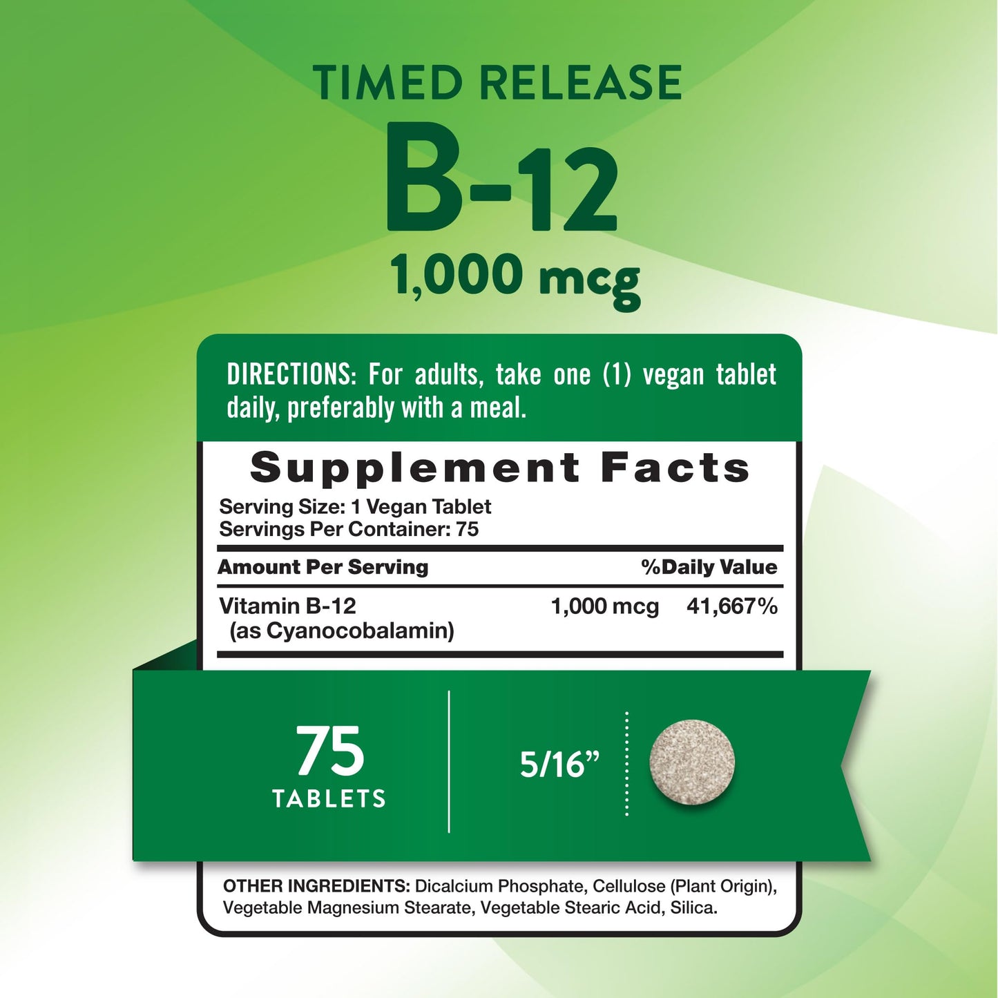 Nature's Truth Vitamin B12 1000 mcg Timed Release Tablet 75 Count