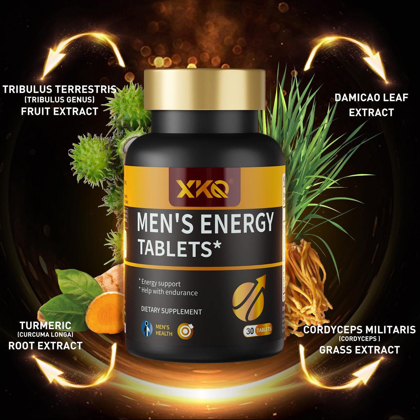 XKQ Vitality Supplement – Daily Energy & Performance Formula for Adult Men, 30 Tablets