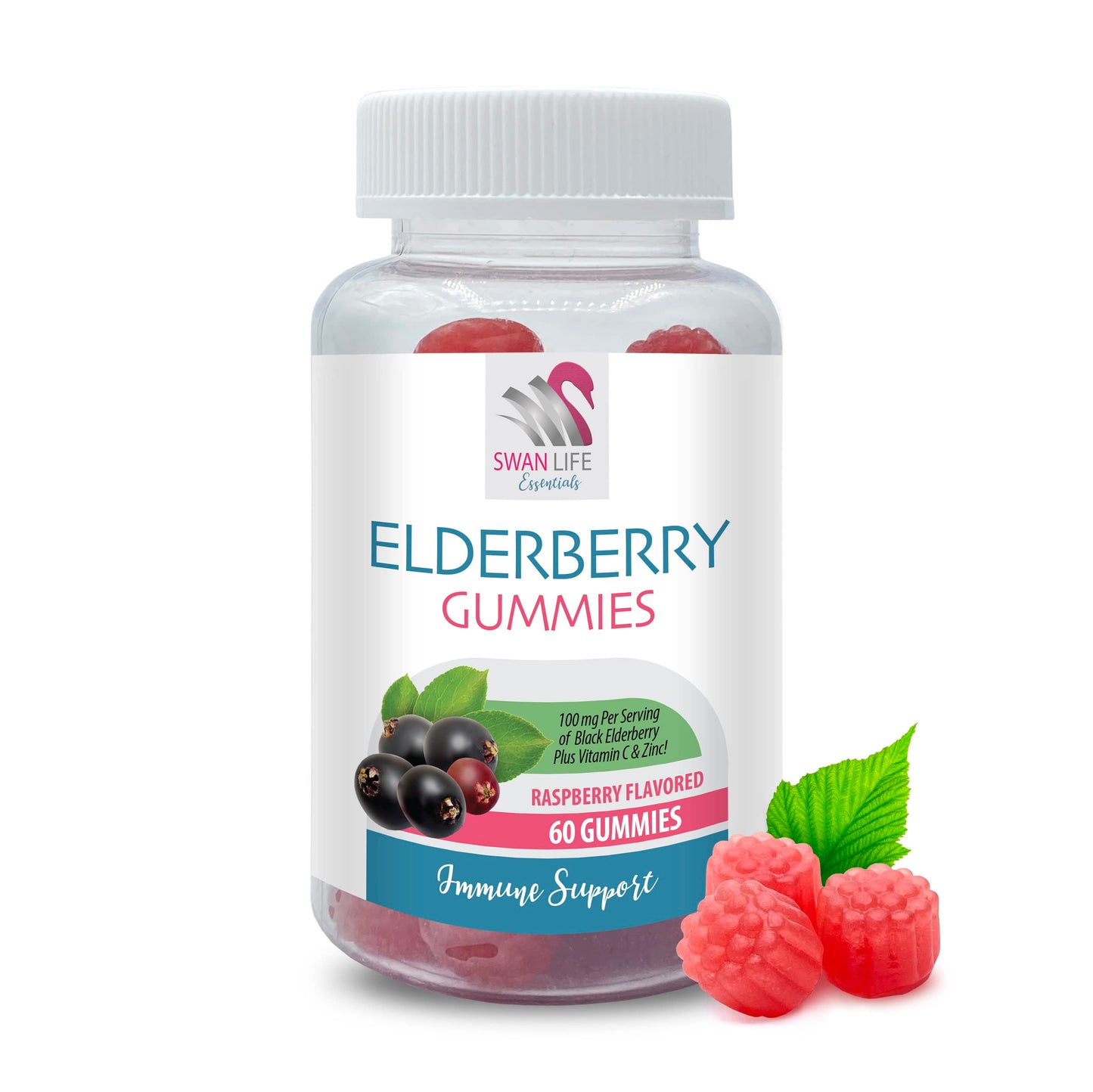 Swan Life Essentials Elderberry Immune Support Gummies, 60 Count