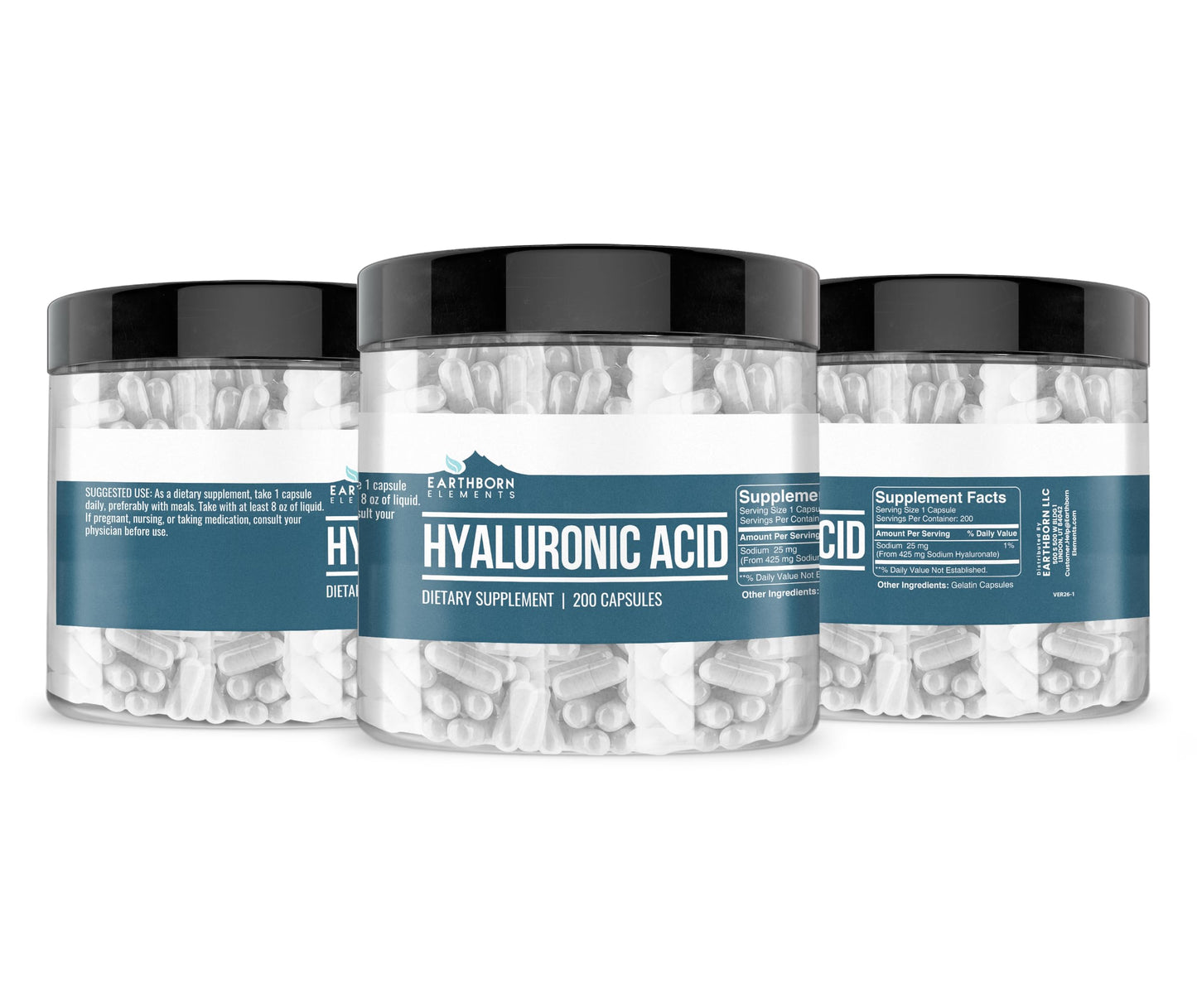 Earthborn Elements Hyaluronic Acid Capsules 200 Count