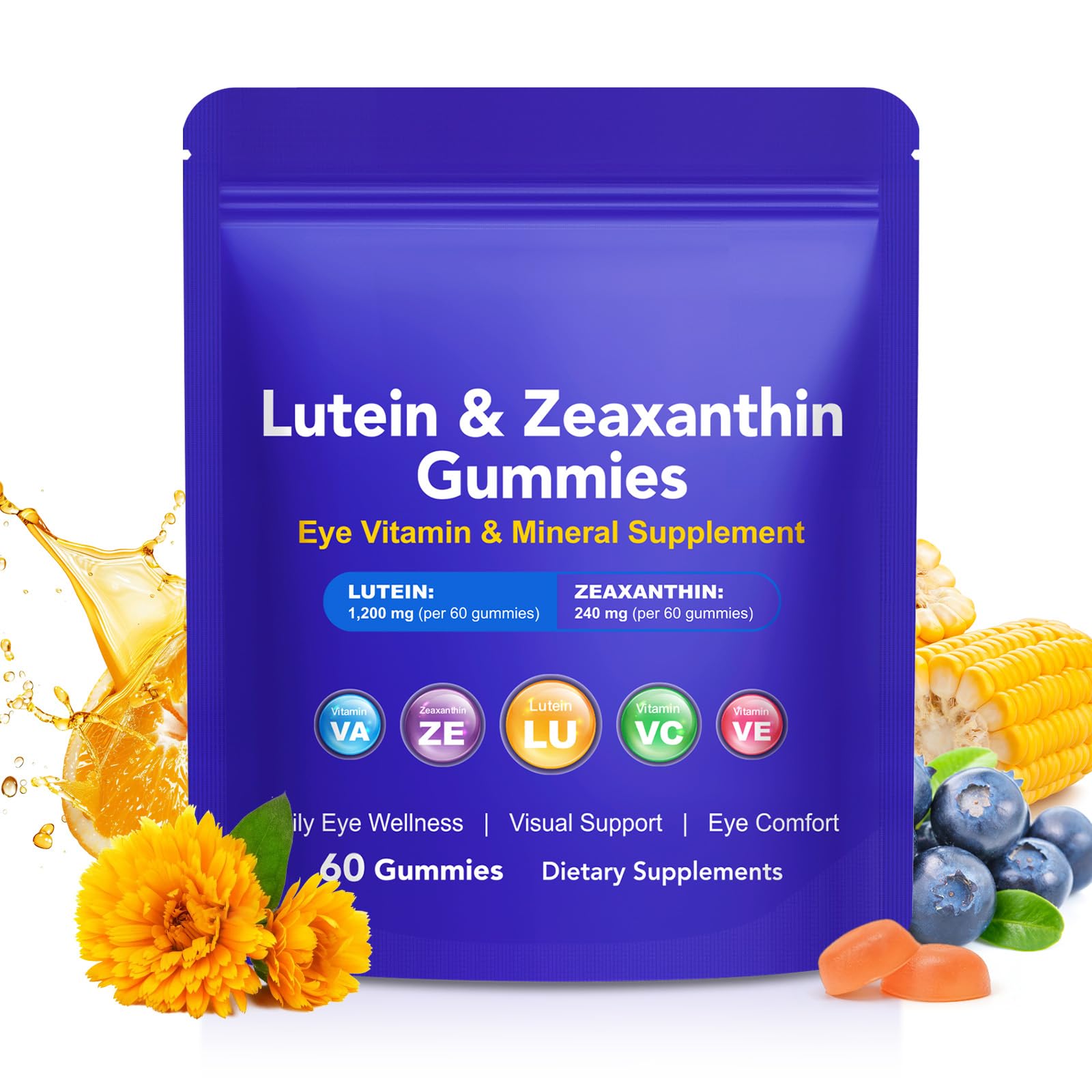 NIFEISHI Lutein and Zeaxanthin Gummies, 60 Gummies
