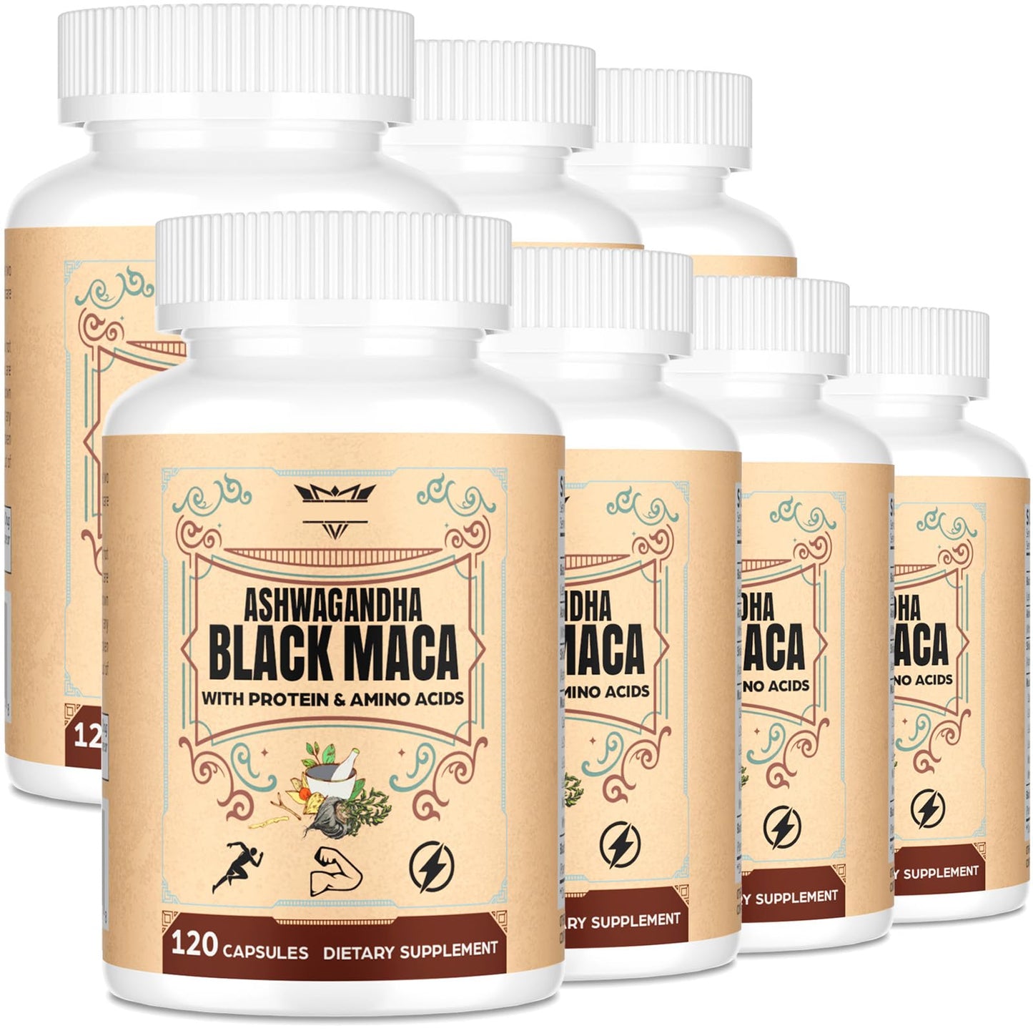 QIVERNAMY Maca Root for Women & Men with Ashwagandha & Black Maca Libido Booster, 840 Capsules