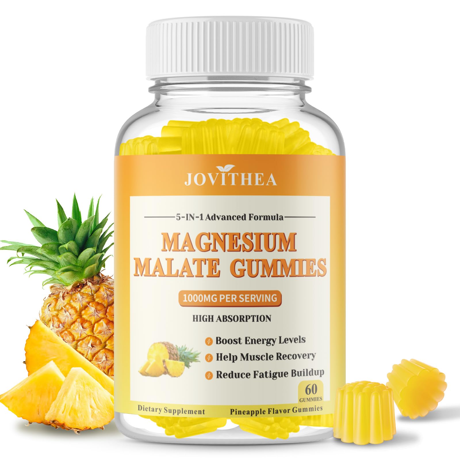JOVITHEA Magnesium Malate Gummies 1000mg, 60 Count
