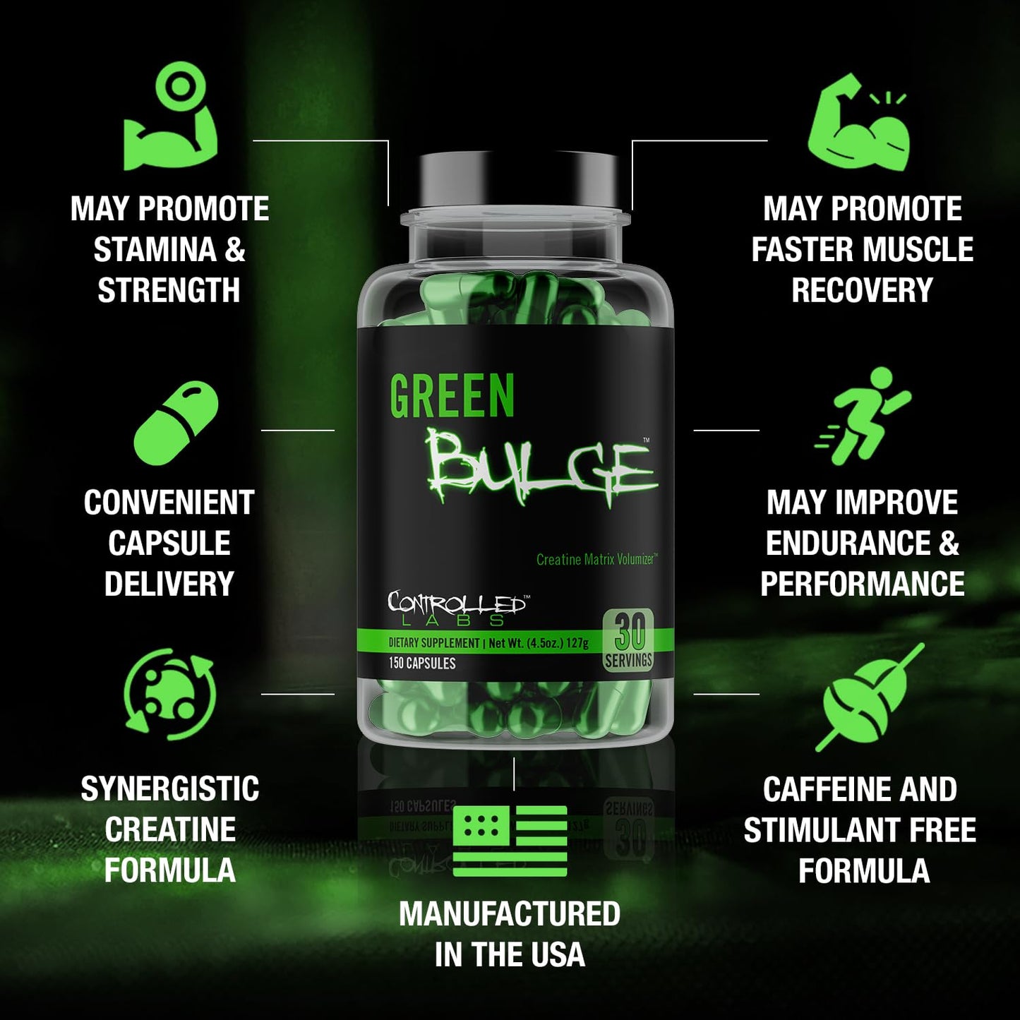 Controlled Labs Green Bulge Capsule, 150 Count