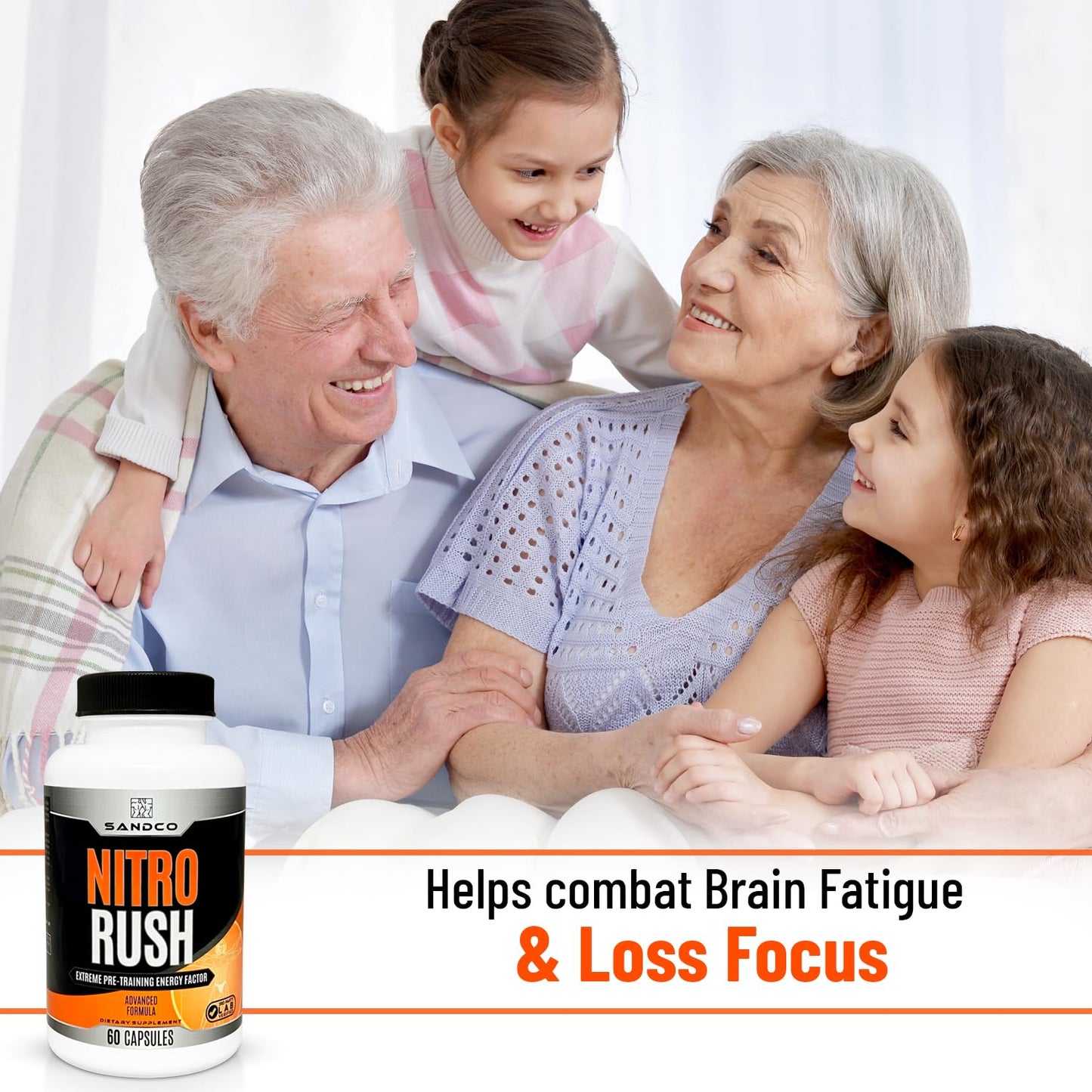 Sandco Nitro Rush Nootropic Brain Supplement Capsule, 60 Count