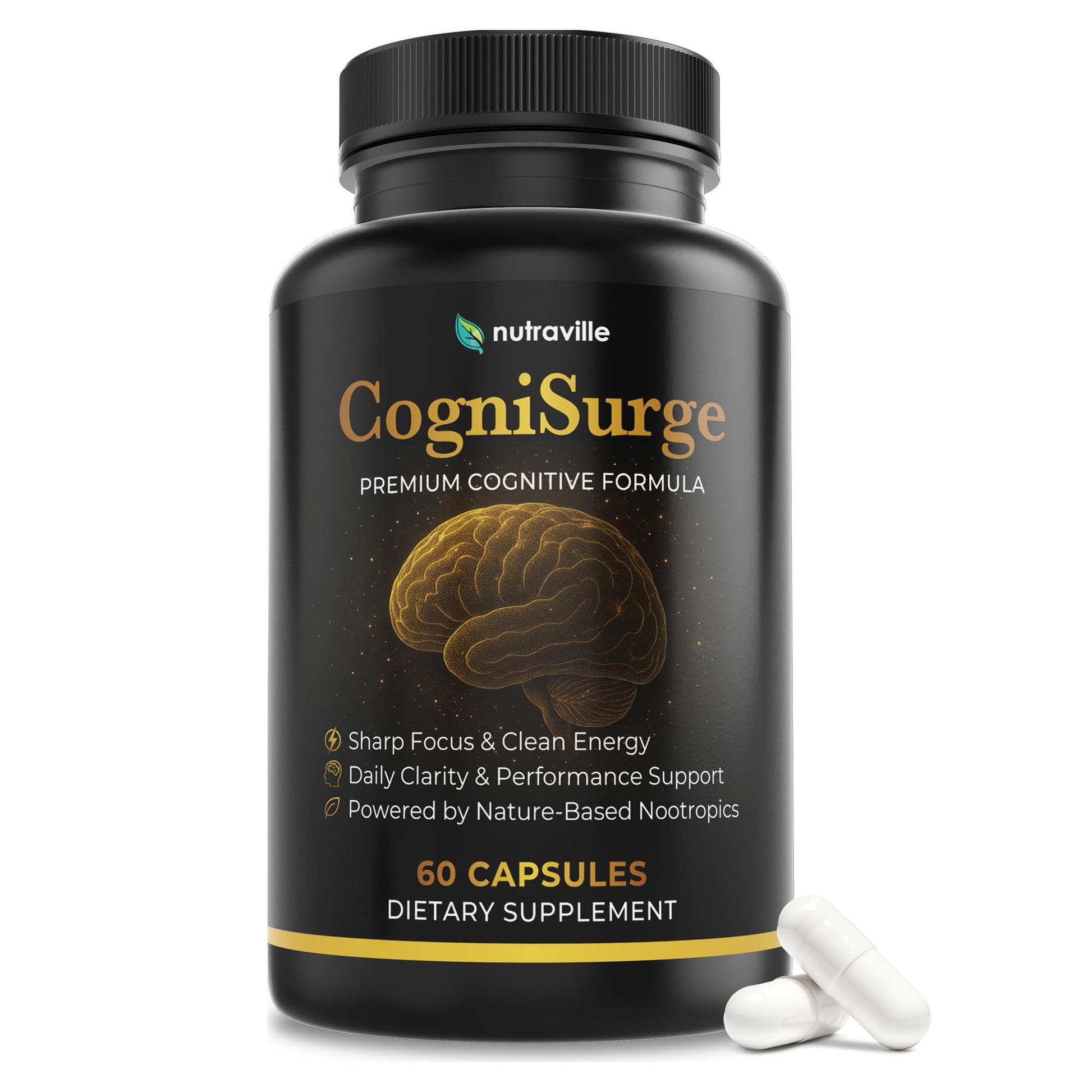 Nutraville CogniSurge Nootropics Brain Support Supplement Capsule, 60 Count