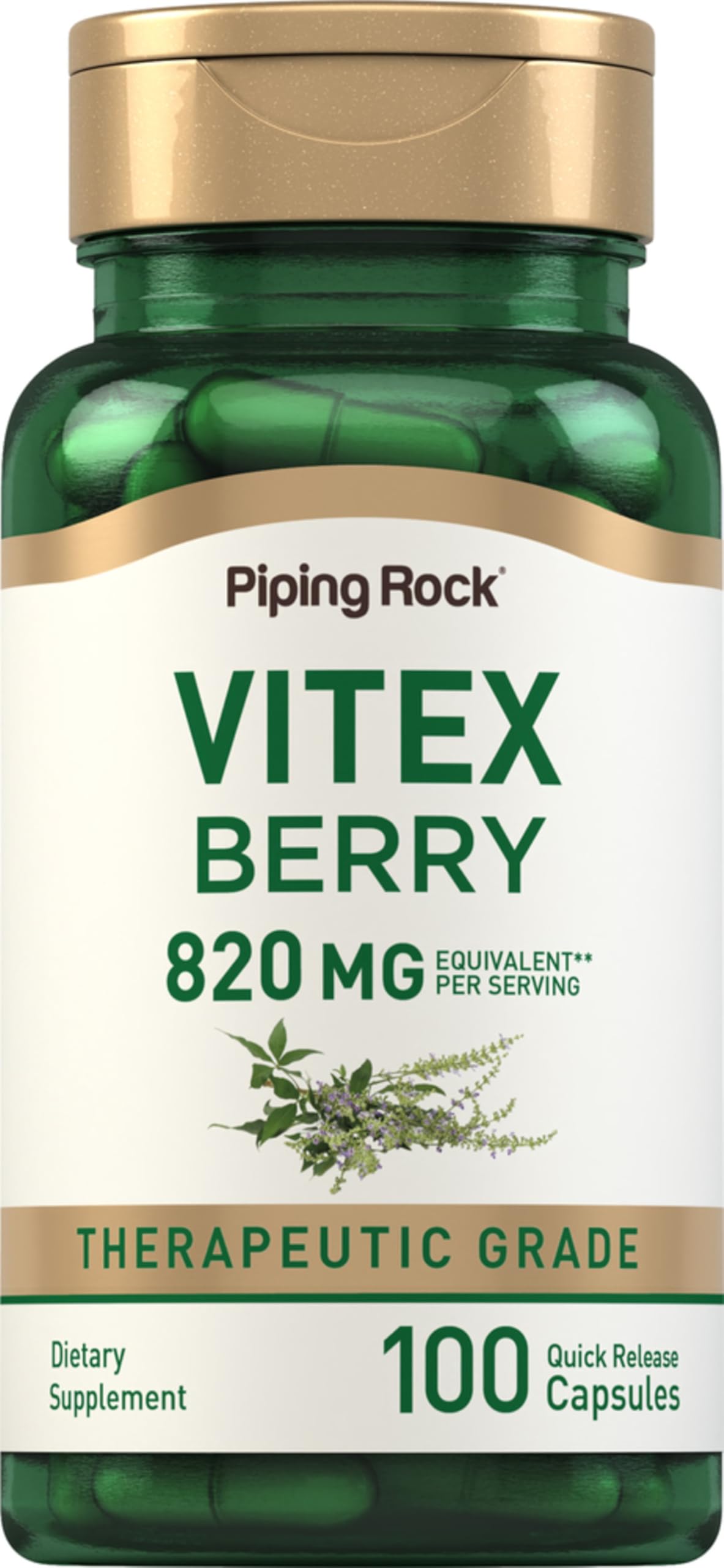 Piping Rock Vitex Chasteberry Capsules, 100 Count