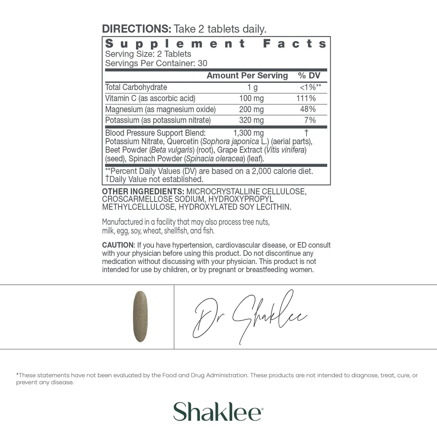Shaklee Blood Pressure Healthy Blood Circulation 60 Tablets
