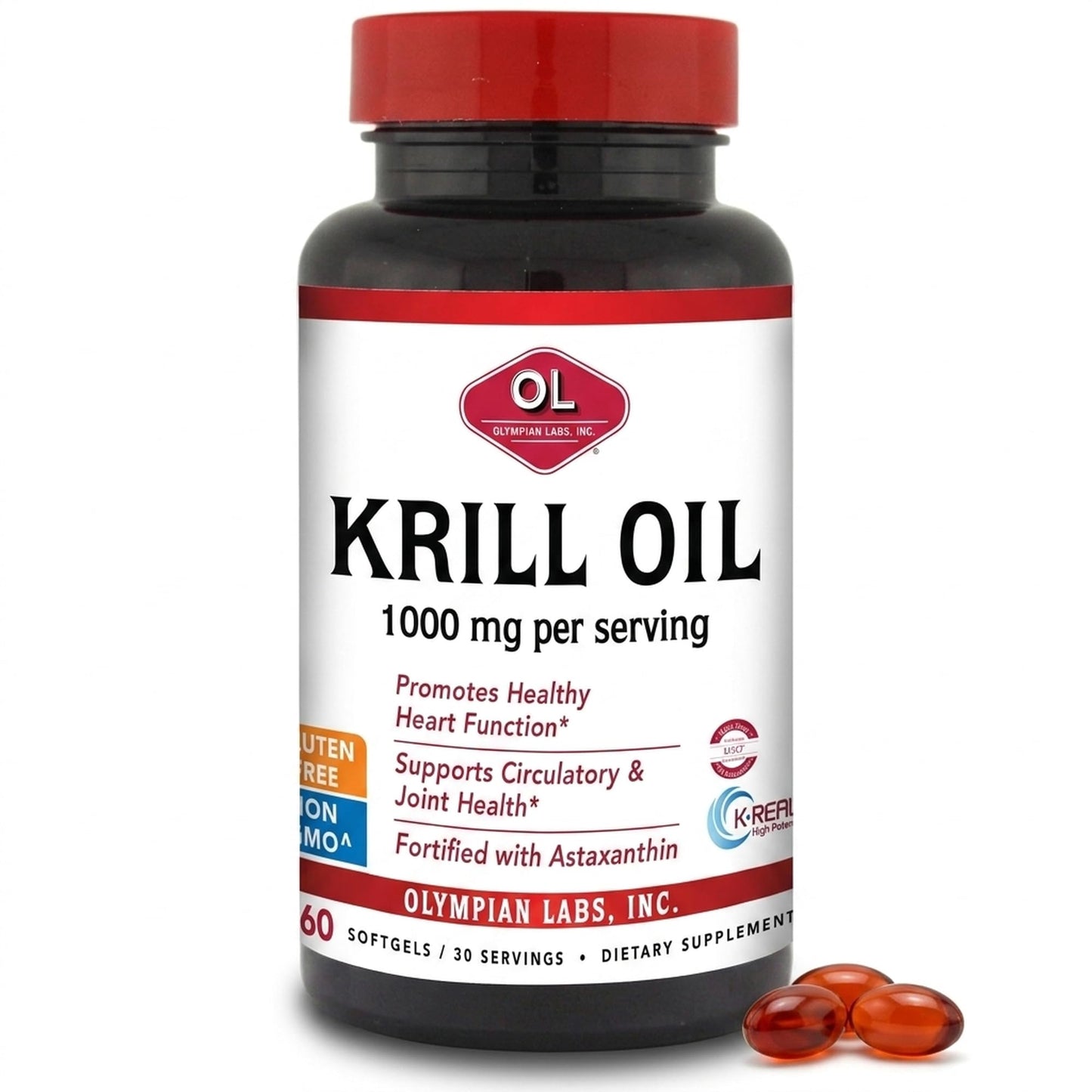 Olympian Labs Antarctic Krill Oil 1000mg Softgels, 60 Count