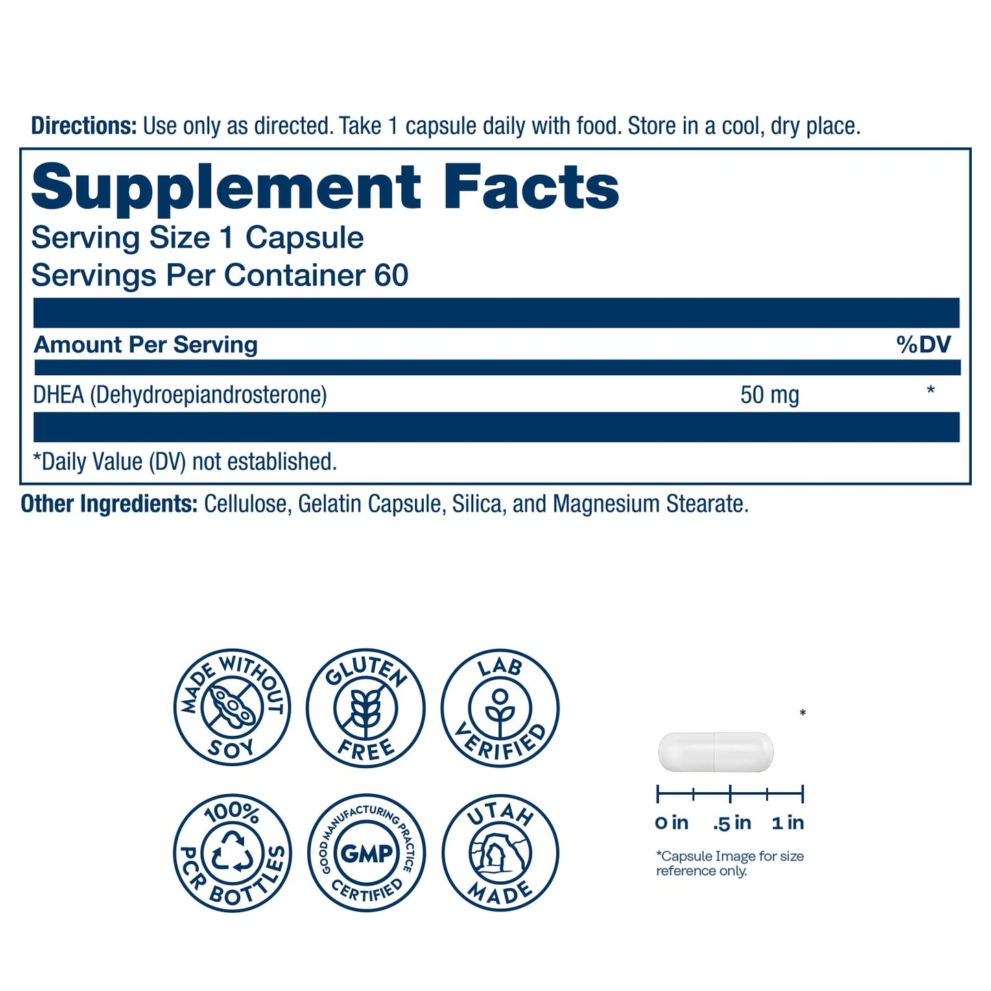 Solaray DHEA 50mg Capsule, 60 Count